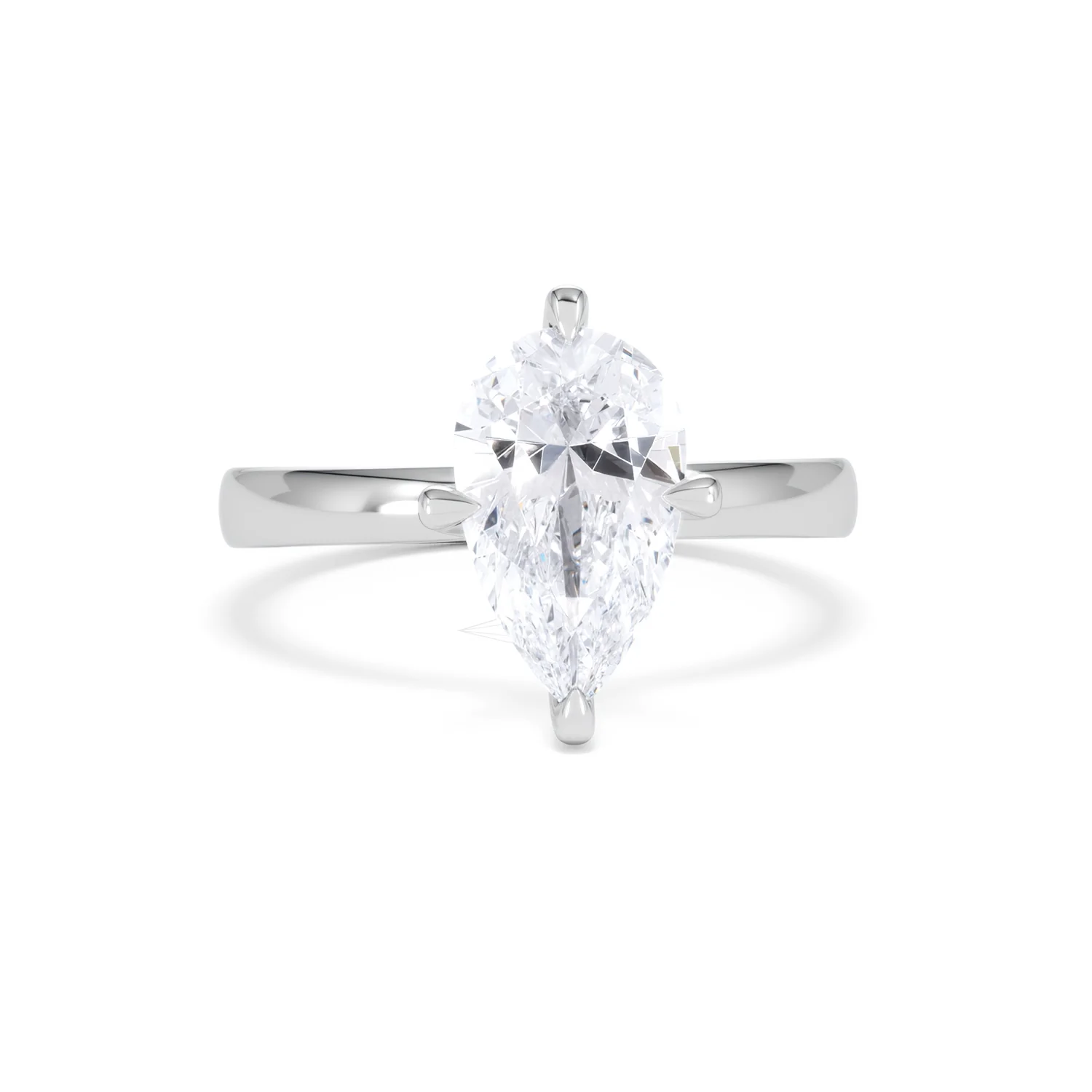 Origin Twist 2.00ct Pear Cut Lab Diamond Solitaire Engagement Ring in 18K White Gold - Image 8