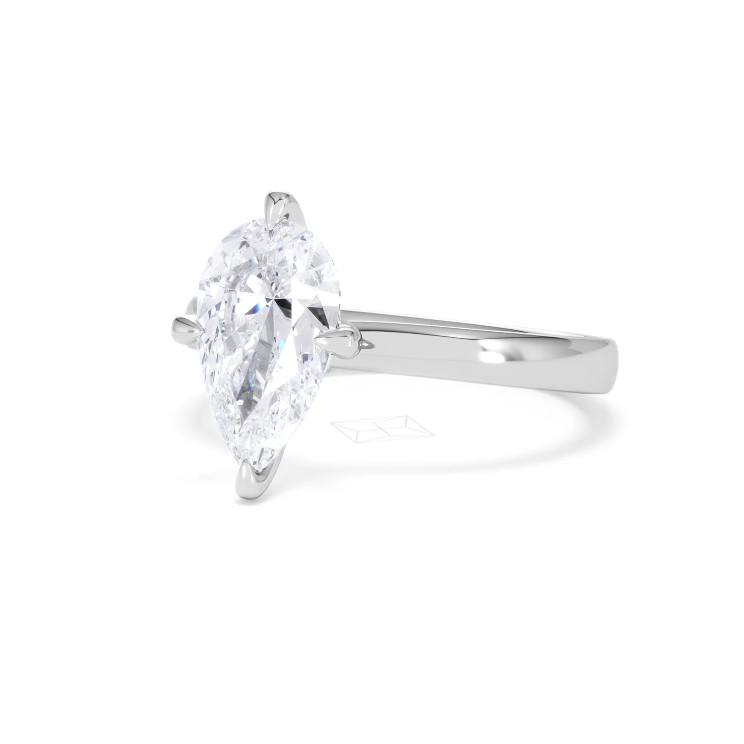 Origin Twist 2.00ct Pear Cut Lab Diamond Solitaire Engagement Ring in 18K White Gold - Image 81