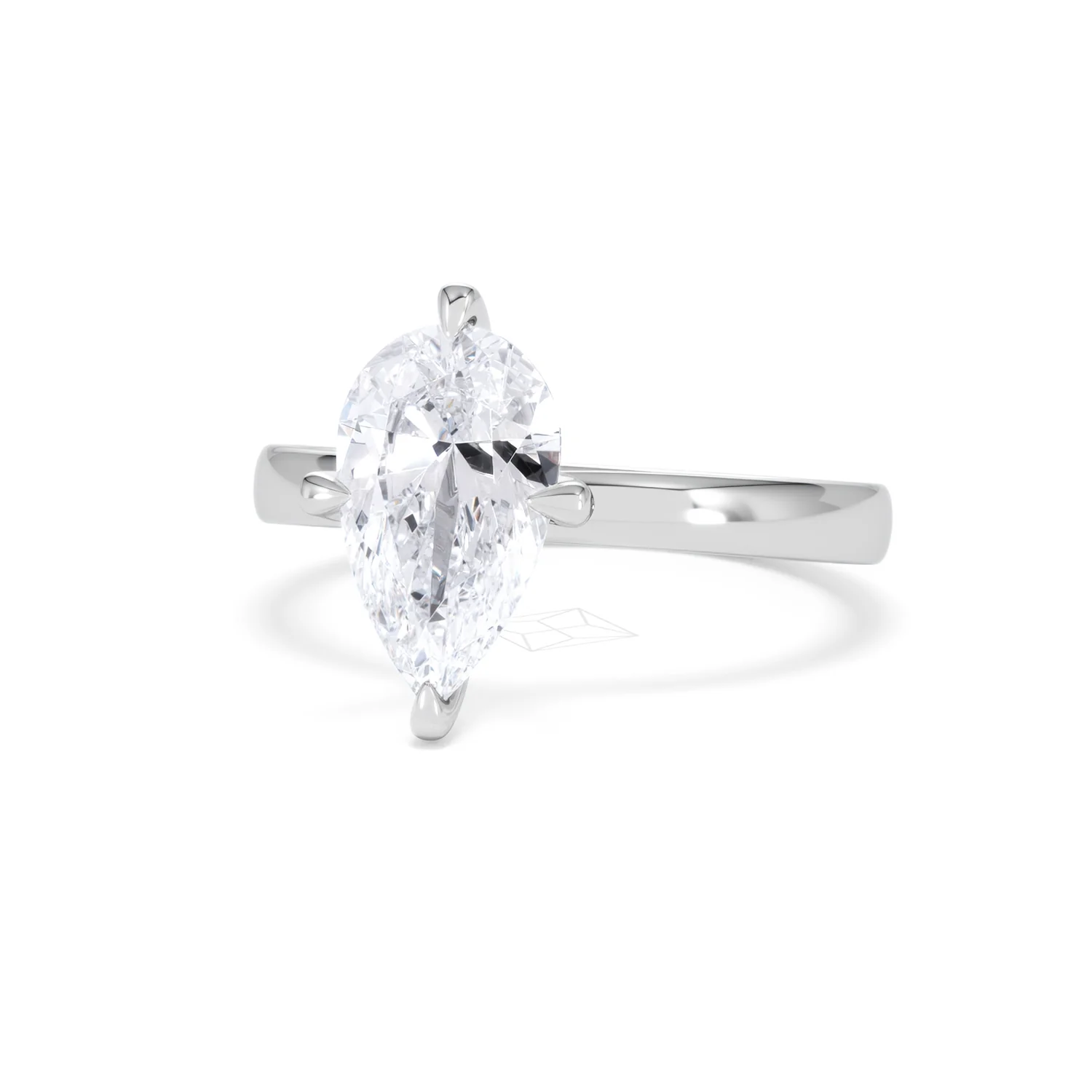 Origin Twist 2.00ct Pear Cut Lab Diamond Solitaire Engagement Ring in 18K White Gold - Image 83