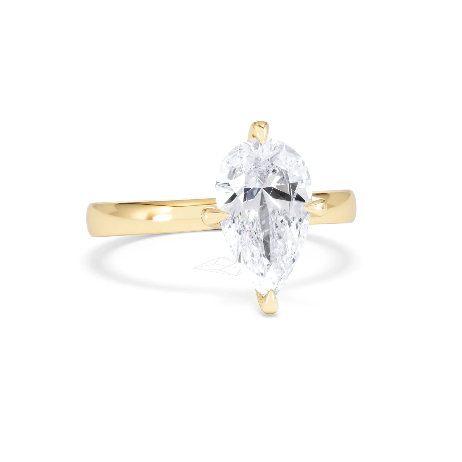 Origin Twist 2.00ct Pear Cut Lab Diamond Solitaire Engagement Ring in 18K Yellow Gold - Image 10