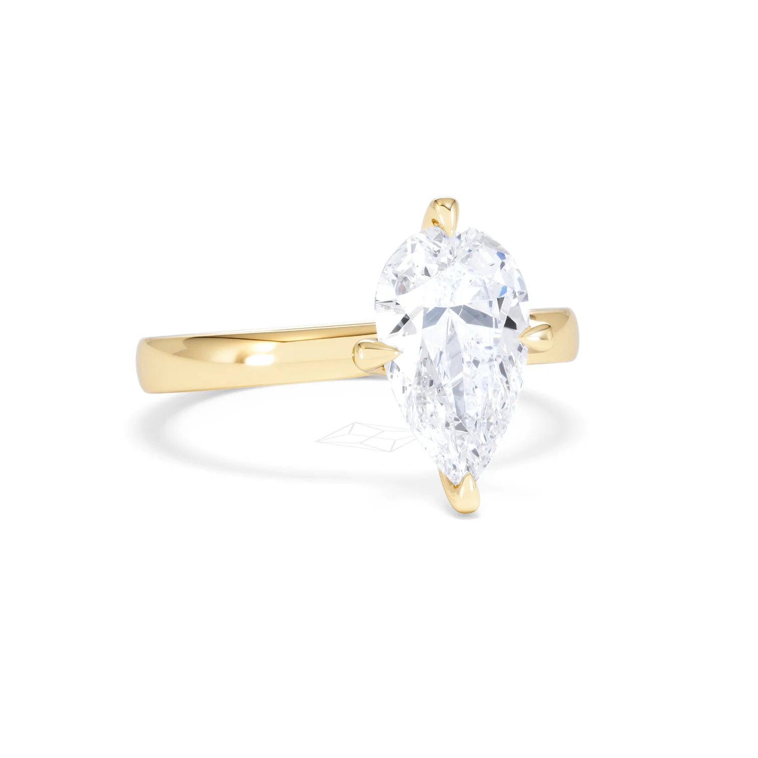 Origin Twist 2.00ct Pear Cut Lab Diamond Solitaire Engagement Ring in 18K Yellow Gold - Image 11