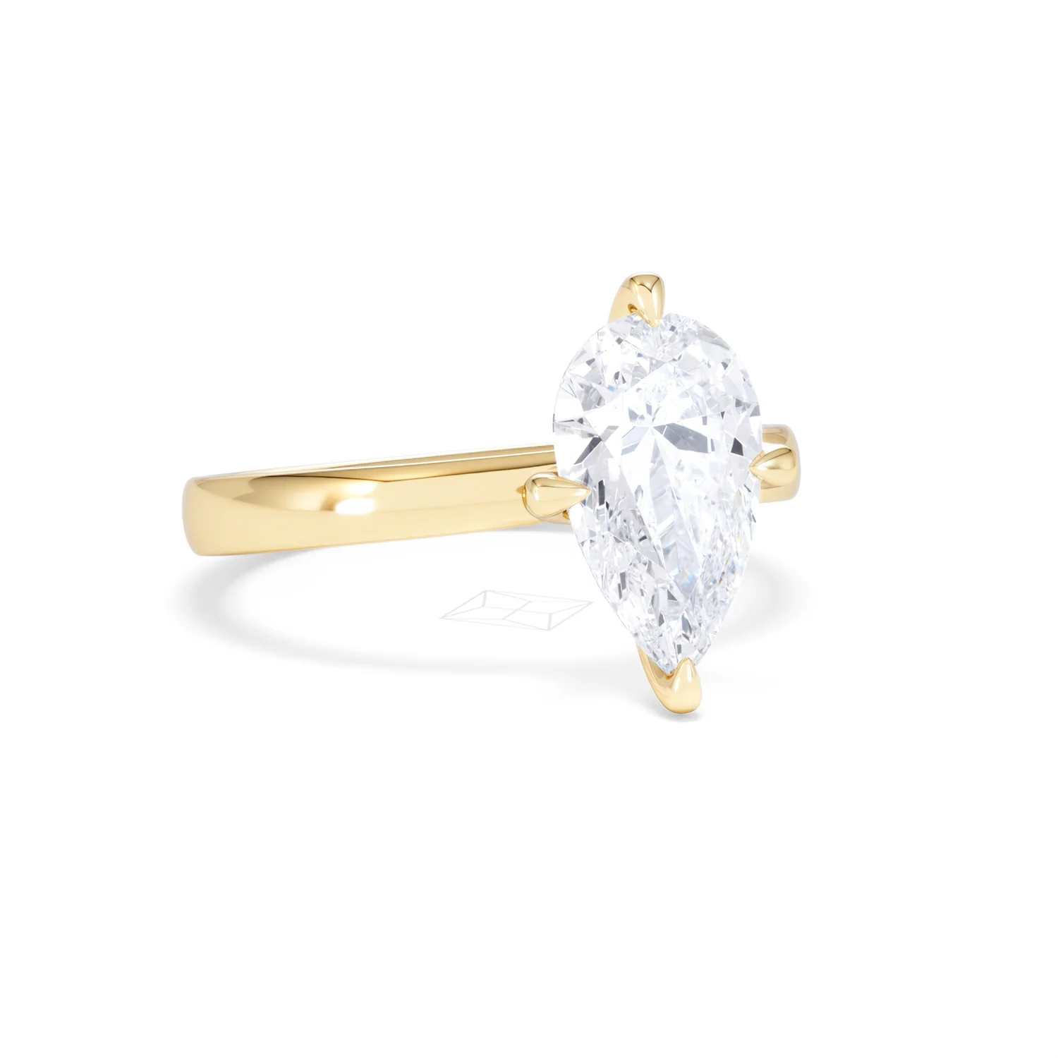 Origin Twist 2.00ct Pear Cut Lab Diamond Solitaire Engagement Ring in 18K Yellow Gold - Image 12