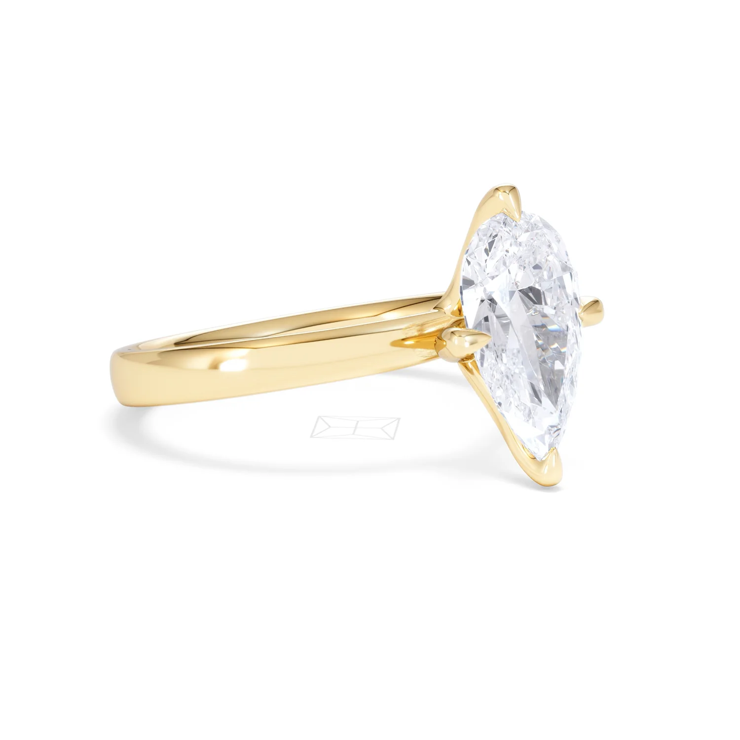 Origin Twist 2.00ct Pear Cut Lab Diamond Solitaire Engagement Ring in 18K Yellow Gold - Image 16