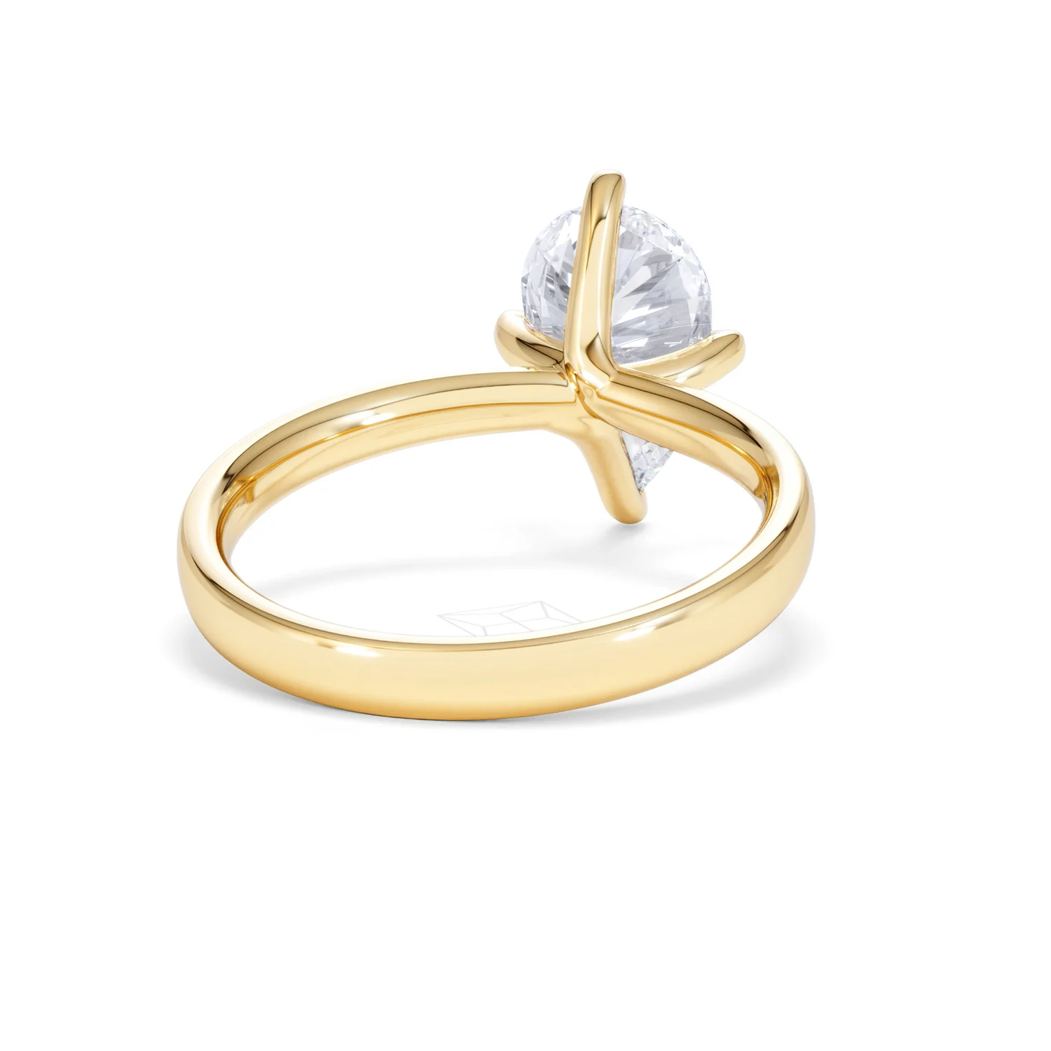 Origin Twist 2.00ct Pear Cut Lab Diamond Solitaire Engagement Ring in 18K Yellow Gold - Image 43