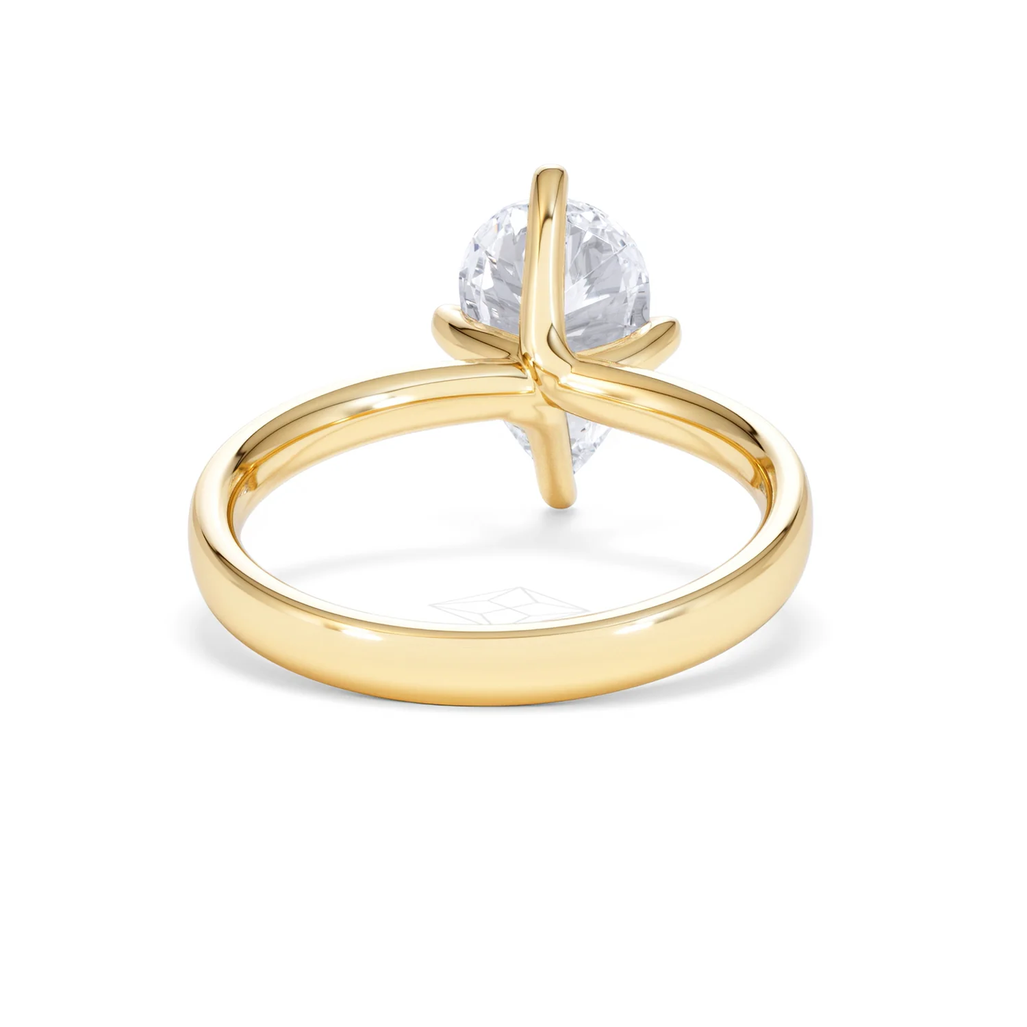 Origin Twist 2.00ct Pear Cut Lab Diamond Solitaire Engagement Ring in 18K Yellow Gold - Image 45