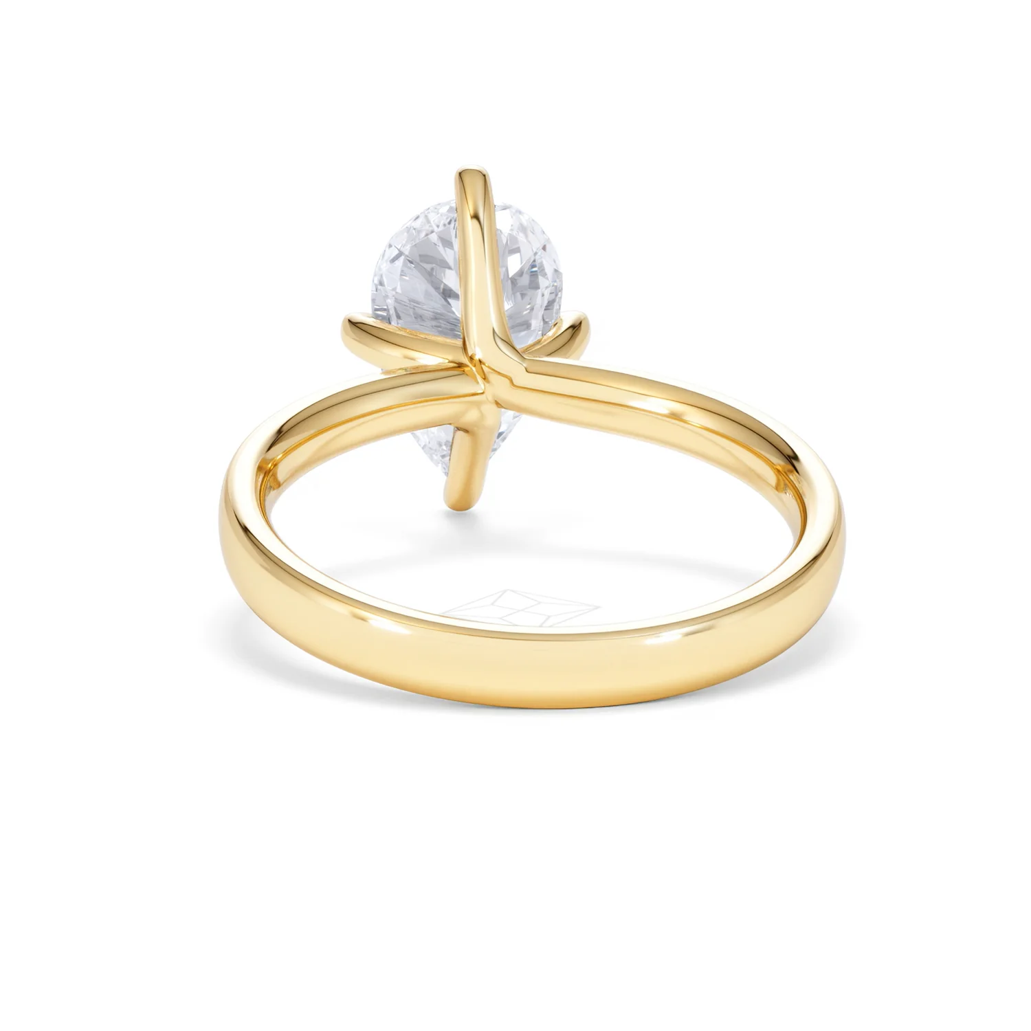 Origin Twist 2.00ct Pear Cut Lab Diamond Solitaire Engagement Ring in 18K Yellow Gold - Image 49
