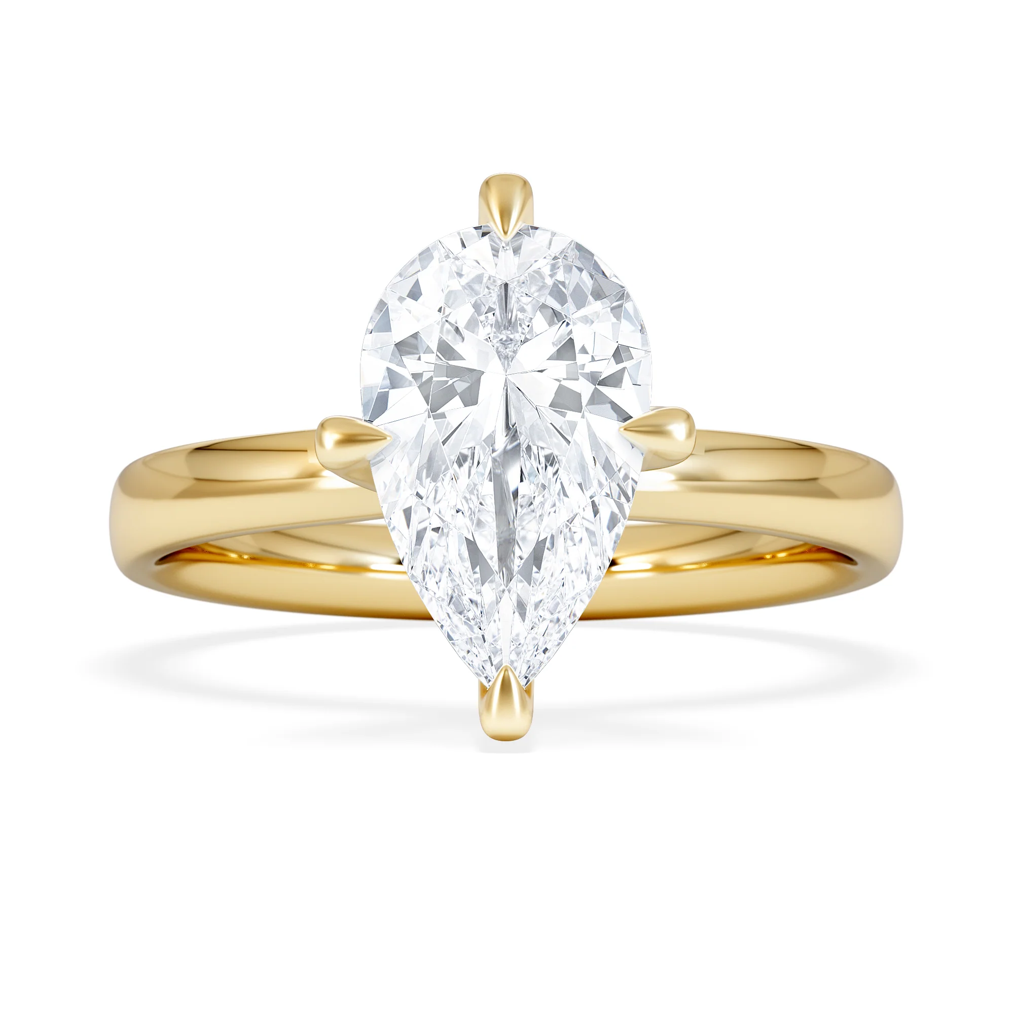 Origin Twist 2.00ct Pear Cut Lab Diamond Solitaire Engagement Ring in 18K Yellow Gold - Image 6