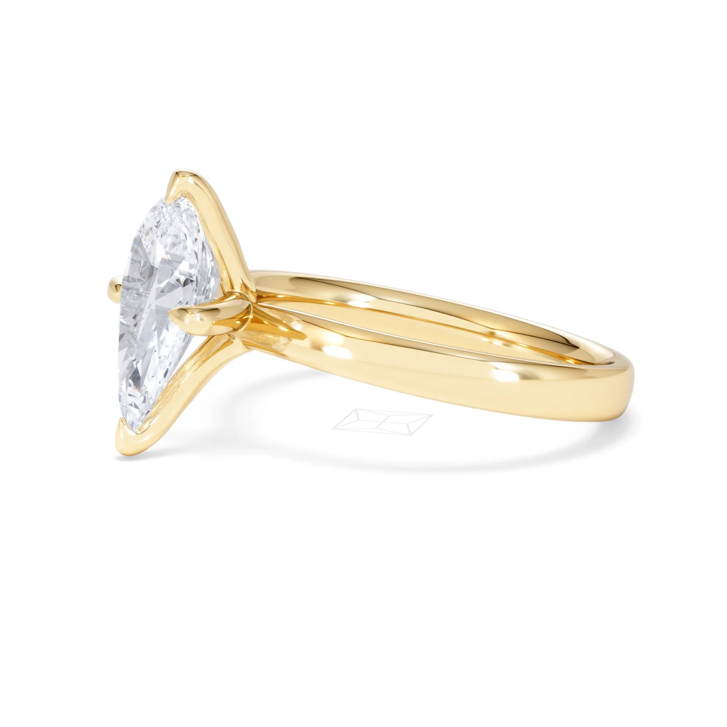 Origin Twist 2.00ct Pear Cut Lab Diamond Solitaire Engagement Ring in 18K Yellow Gold - Image 73