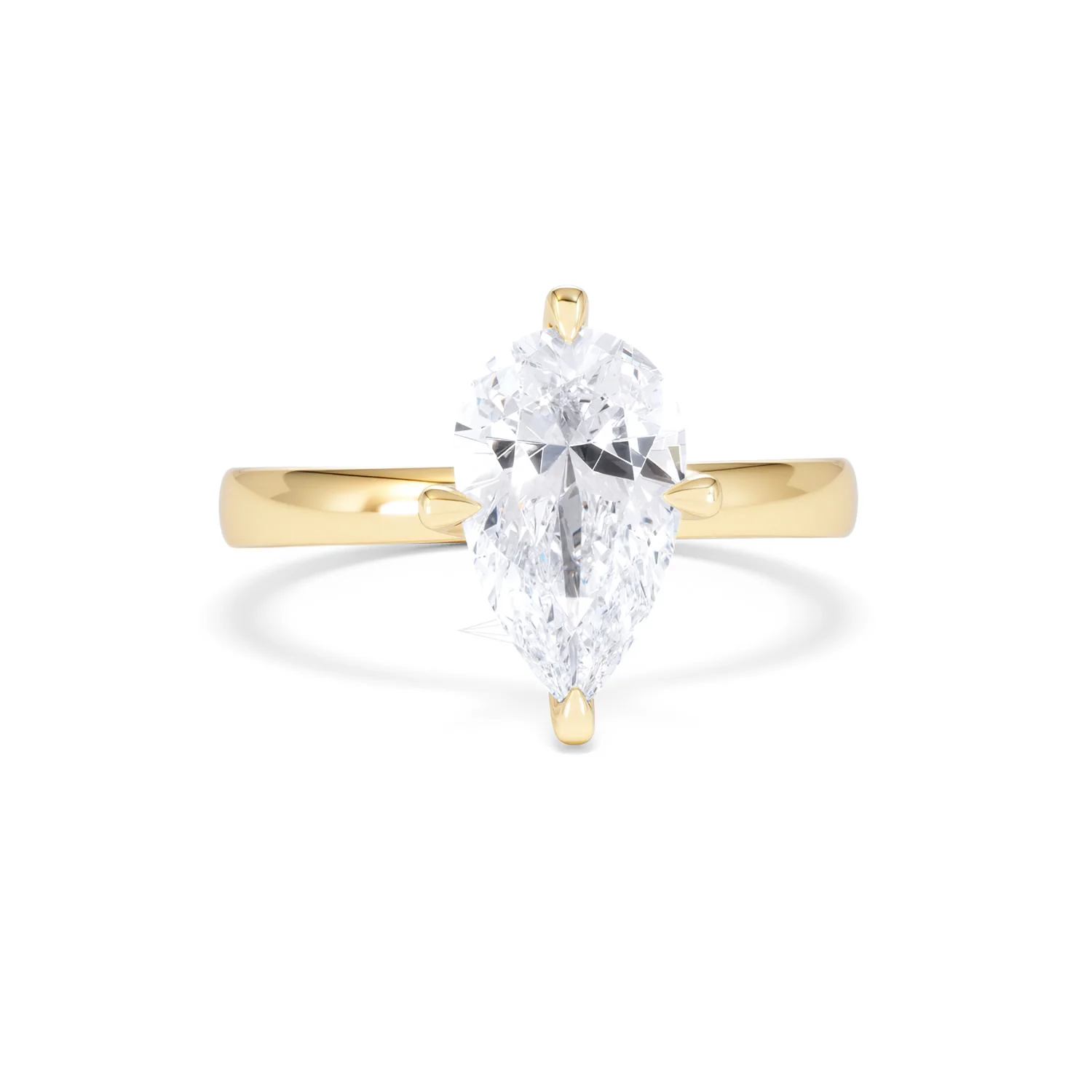 Origin Twist 2.00ct Pear Cut Lab Diamond Solitaire Engagement Ring in 18K Yellow Gold - Image 8