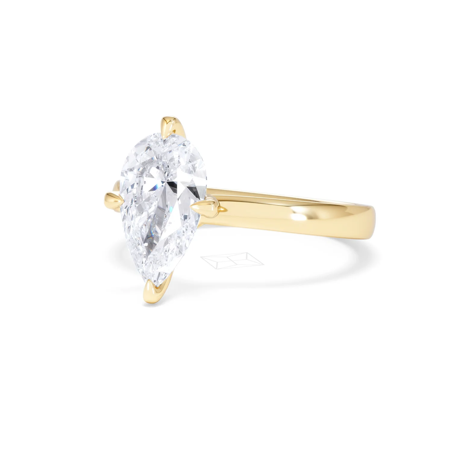 Origin Twist 2.00ct Pear Cut Lab Diamond Solitaire Engagement Ring in 18K Yellow Gold - Image 81