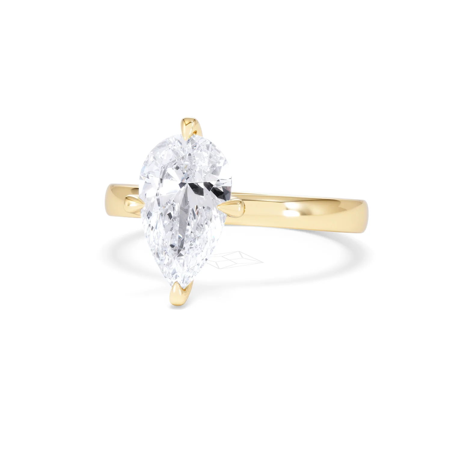 Origin Twist 2.00ct Pear Cut Lab Diamond Solitaire Engagement Ring in 18K Yellow Gold - Image 83