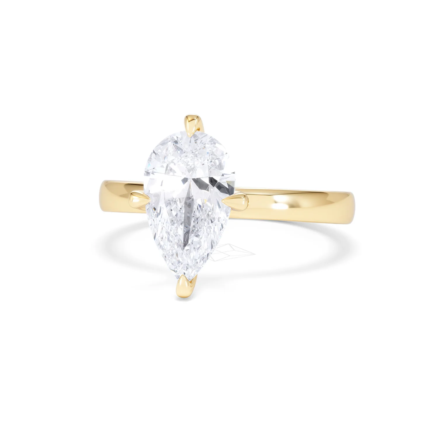 Origin Twist 2.00ct Pear Cut Lab Diamond Solitaire Engagement Ring in 18K Yellow Gold - Image 84