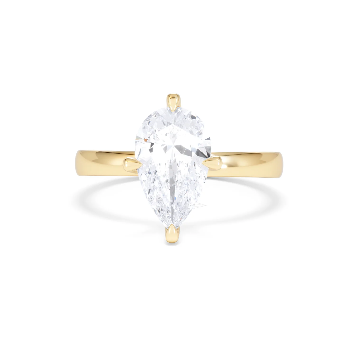 Origin Twist 2.00ct Pear Cut Lab Diamond Solitaire Engagement Ring in 18K Yellow Gold - Image 86