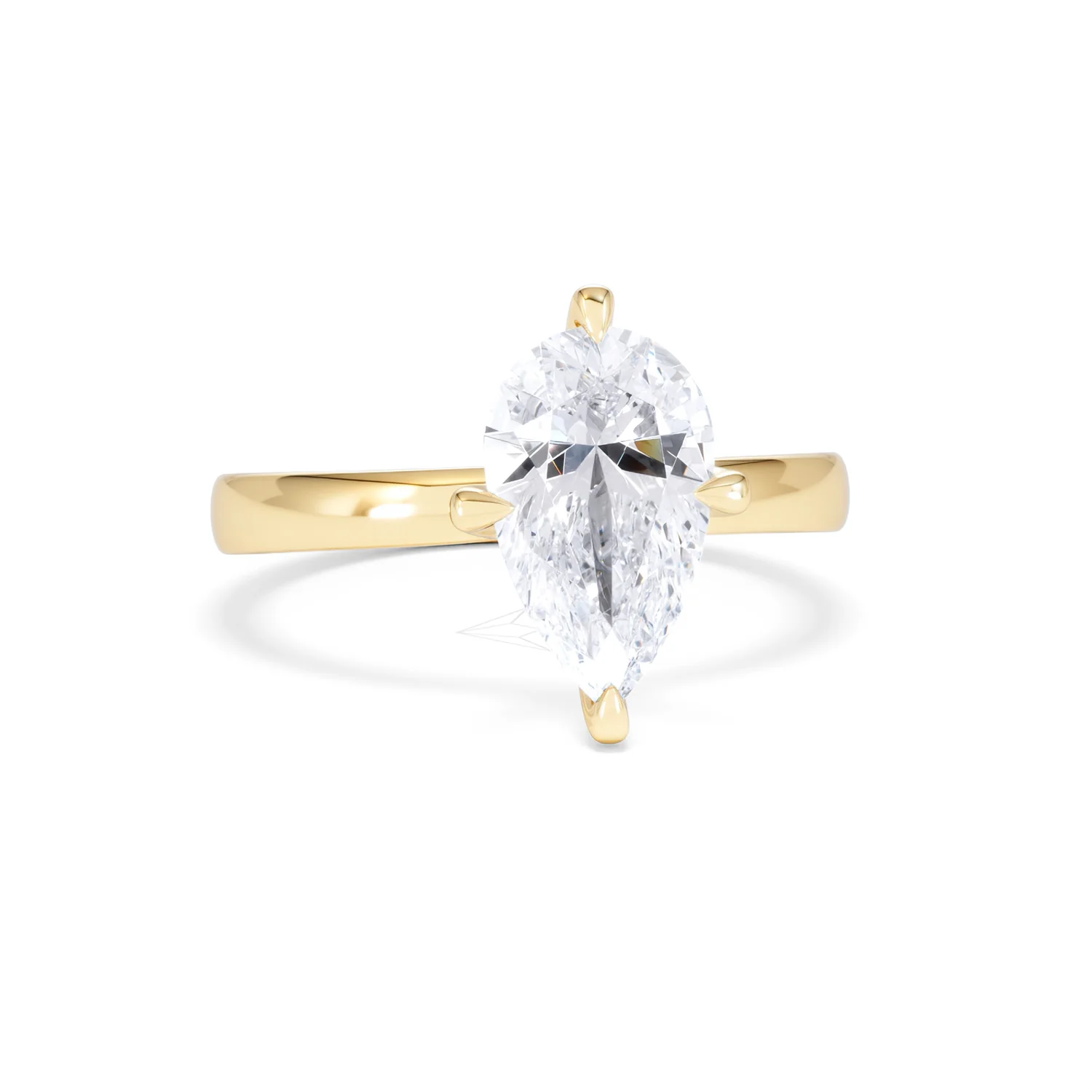 Origin Twist 2.00ct Pear Cut Lab Diamond Solitaire Engagement Ring in 18K Yellow Gold - Image 9