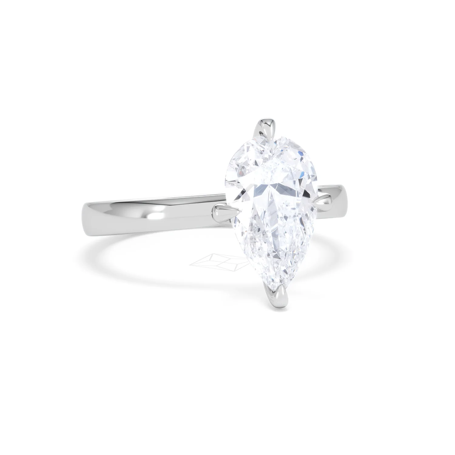 Origin Twist 2.00ct Pear Cut Lab Diamond Solitaire Engagement Ring in Platinum - Image 11