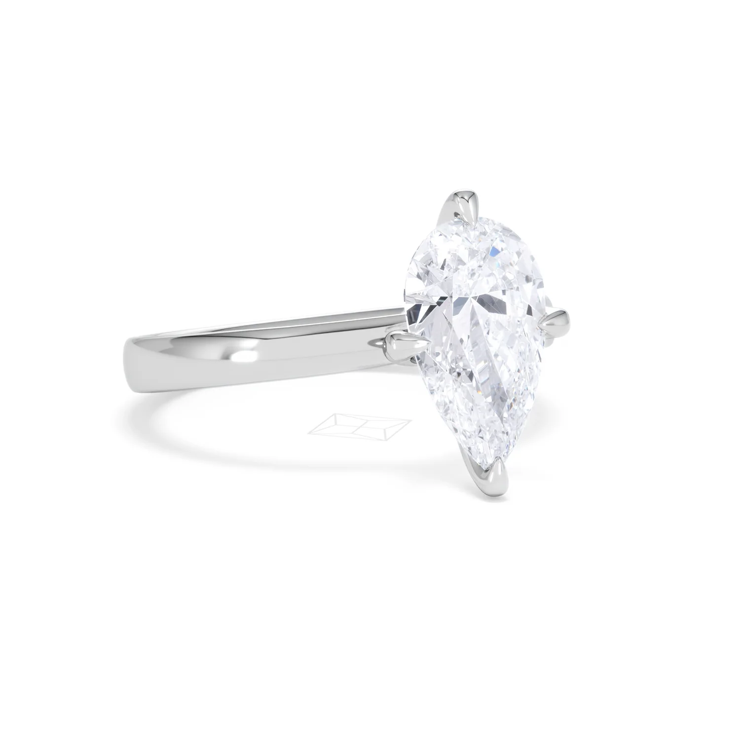 Origin Twist 2.00ct Pear Cut Lab Diamond Solitaire Engagement Ring in Platinum - Image 13