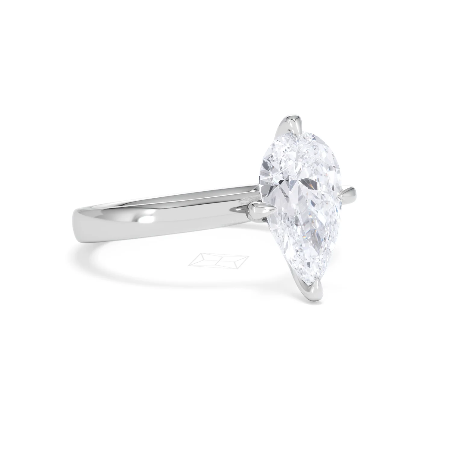 Origin Twist 2.00ct Pear Cut Lab Diamond Solitaire Engagement Ring in Platinum - Image 14