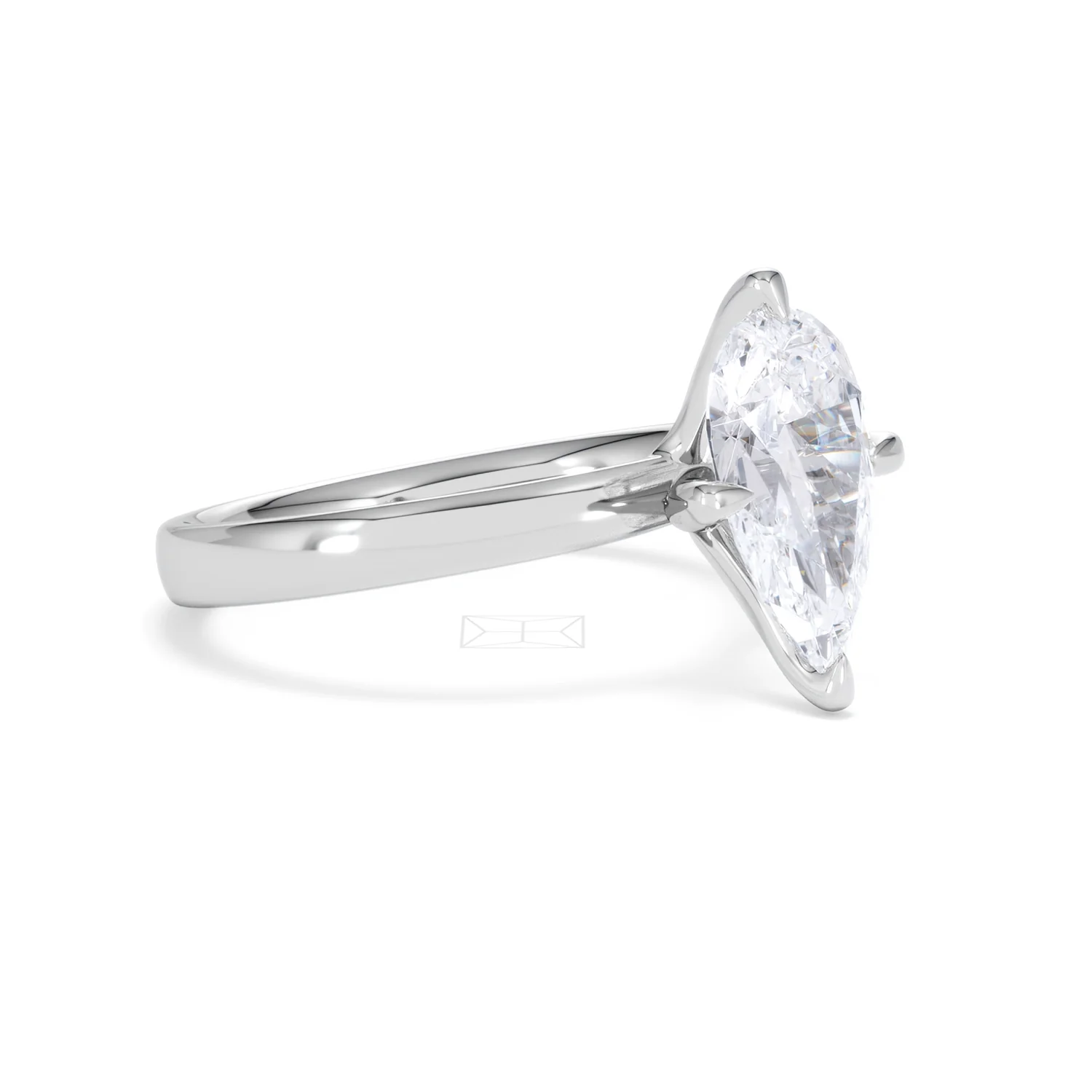 Origin Twist 2.00ct Pear Cut Lab Diamond Solitaire Engagement Ring in Platinum - Image 17