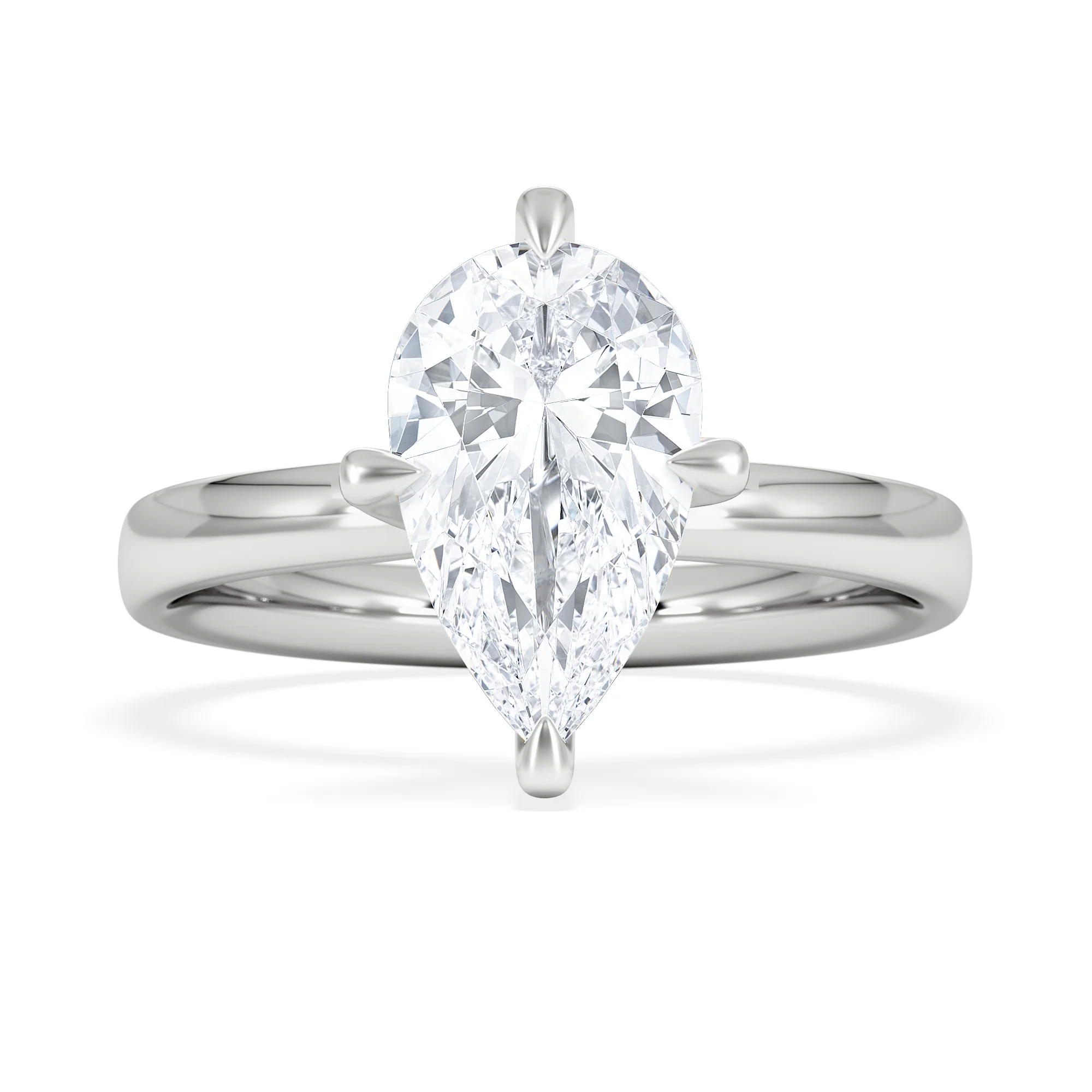 Origin Twist 2.00ct Pear Cut Lab Diamond Solitaire Engagement Ring in Platinum - Image 6