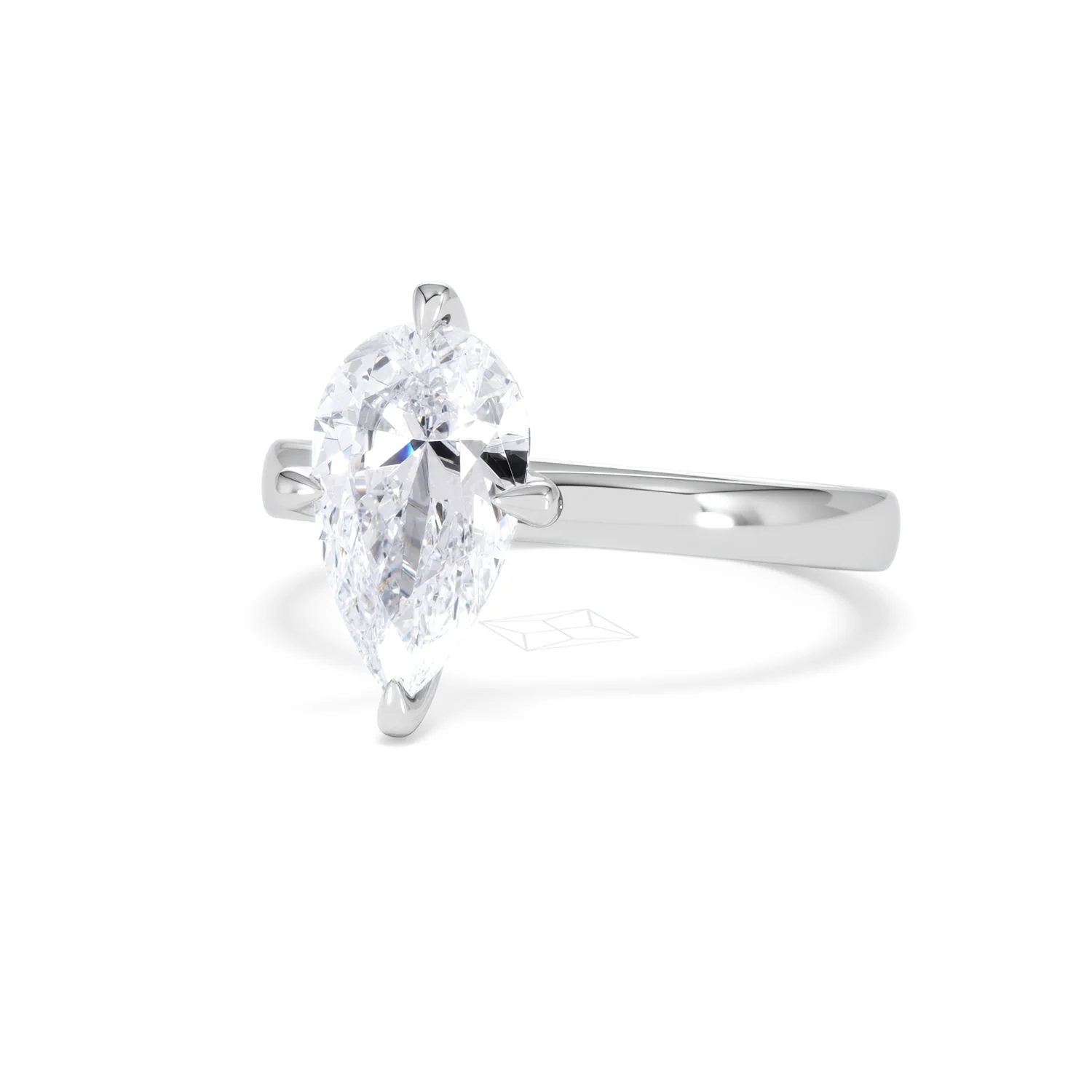 Origin Twist 2.00ct Pear Cut Lab Diamond Solitaire Engagement Ring in Platinum - Image 82