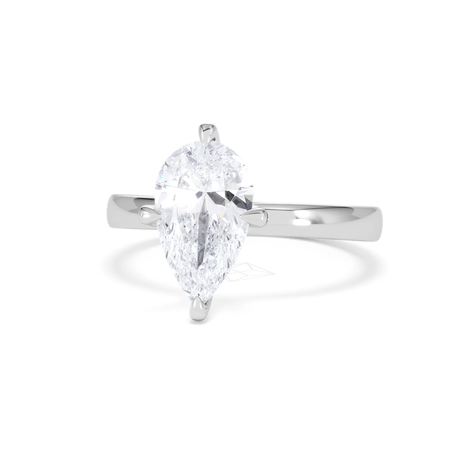 Origin Twist 2.00ct Pear Cut Lab Diamond Solitaire Engagement Ring in Platinum - Image 84