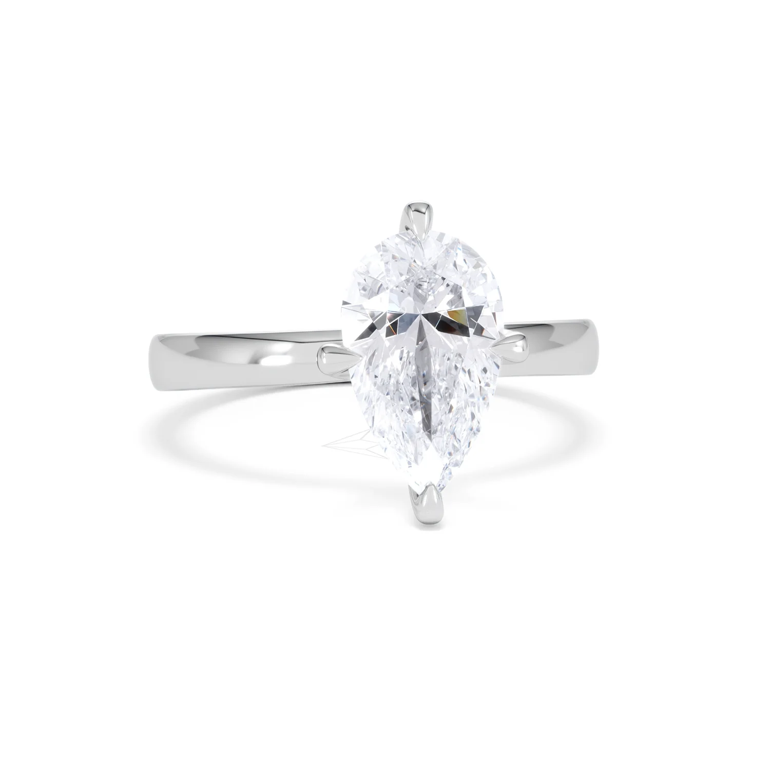Origin Twist 2.00ct Pear Cut Lab Diamond Solitaire Engagement Ring in Platinum - Image 9