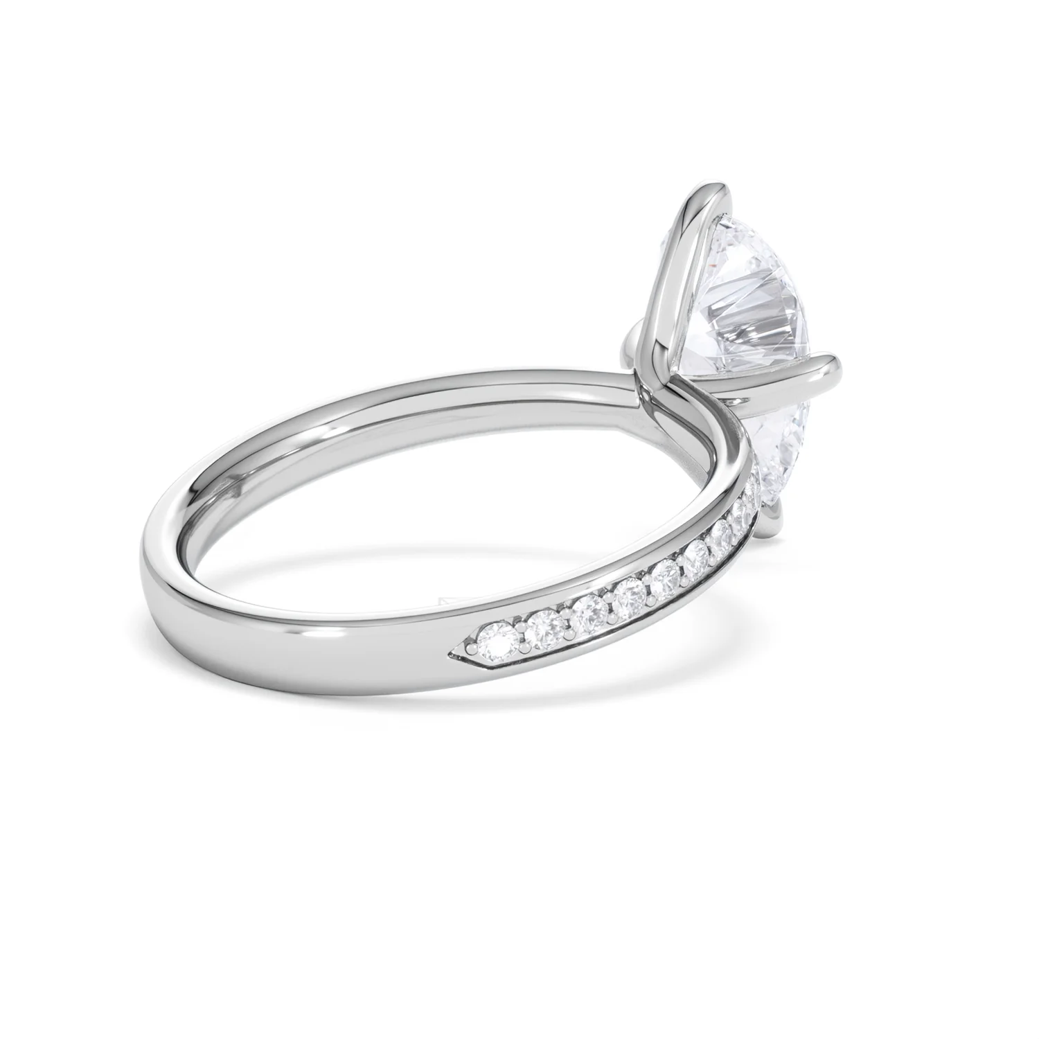 Origin Twist 2.00ct Pear Cut Lab Diamond Solitaire Engagement Ring with Side Stones in 18K White Gold - Image 39