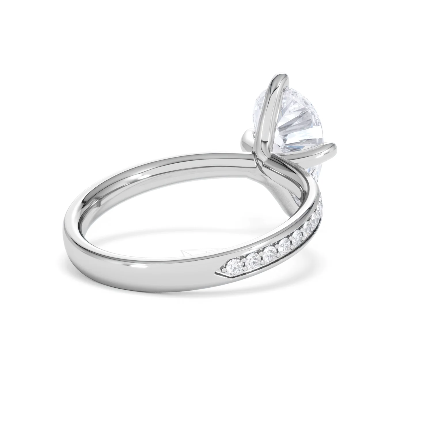 Origin Twist 2.00ct Pear Cut Lab Diamond Solitaire Engagement Ring with Side Stones in 18K White Gold - Image 41