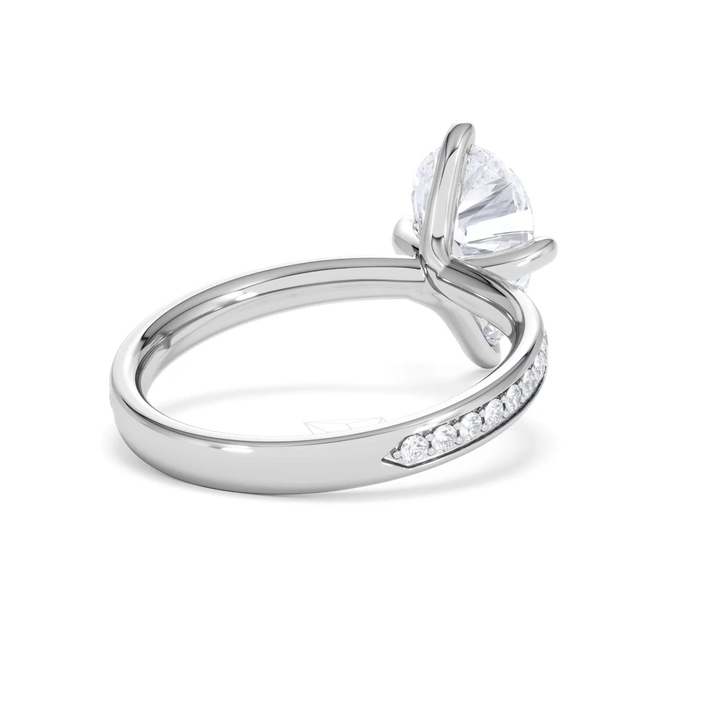 Origin Twist 2.00ct Pear Cut Lab Diamond Solitaire Engagement Ring with Side Stones in 18K White Gold - Image 42