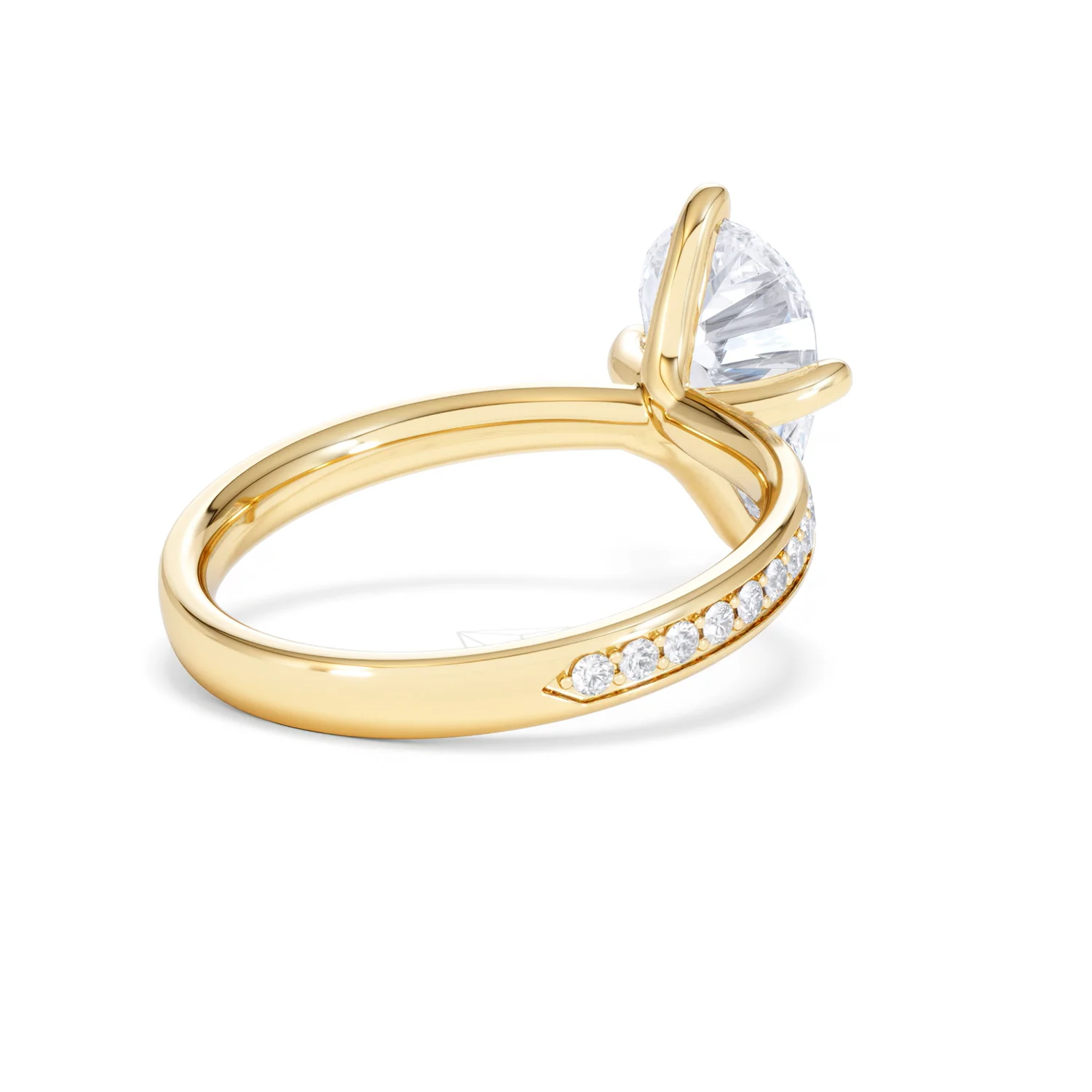 Origin Twist 2.00ct Pear Cut Lab Diamond Solitaire Engagement Ring with Side Stones in 18K Yellow Gold - Image 41