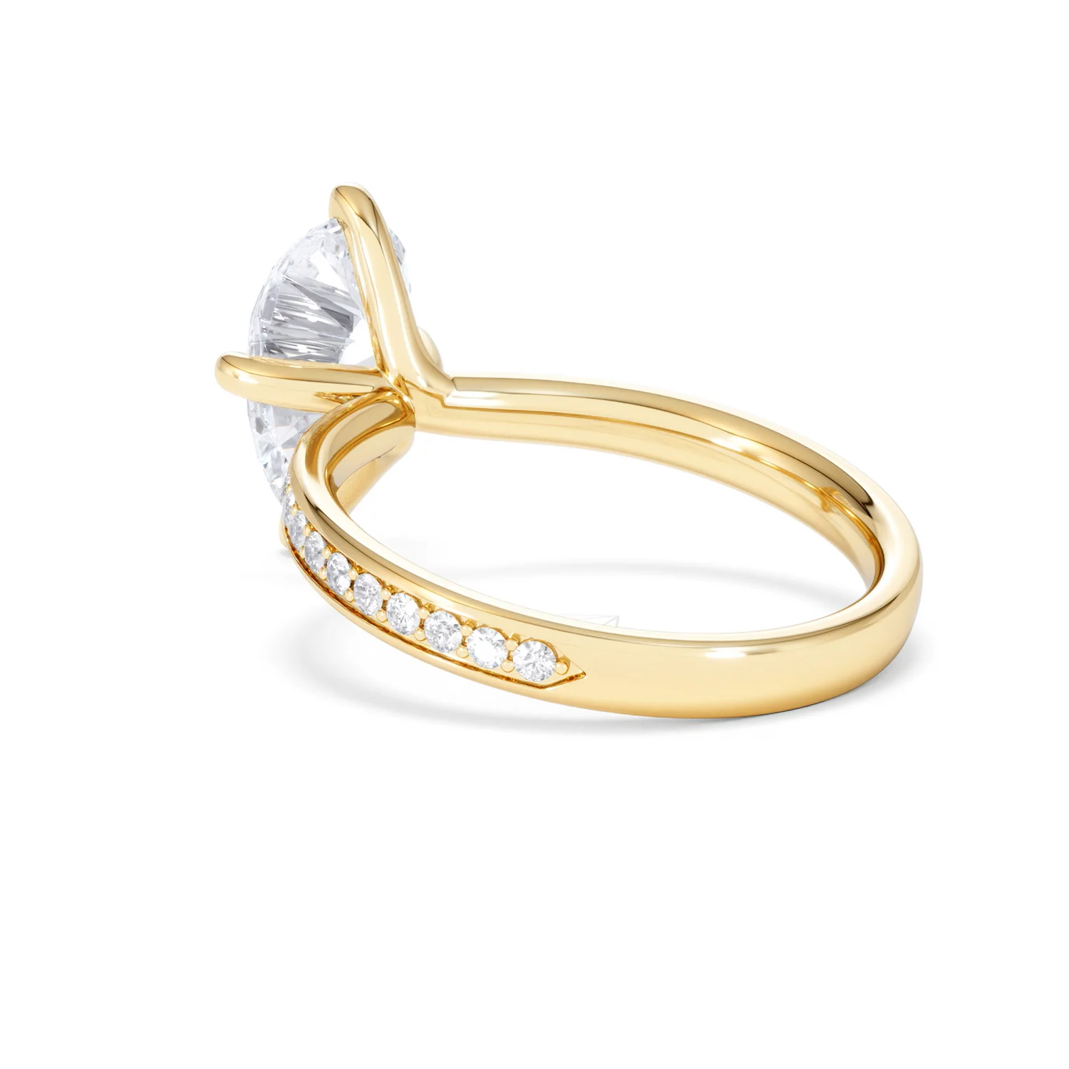 Origin Twist 2.00ct Pear Cut Lab Diamond Solitaire Engagement Ring with Side Stones in 18K Yellow Gold - Image 58