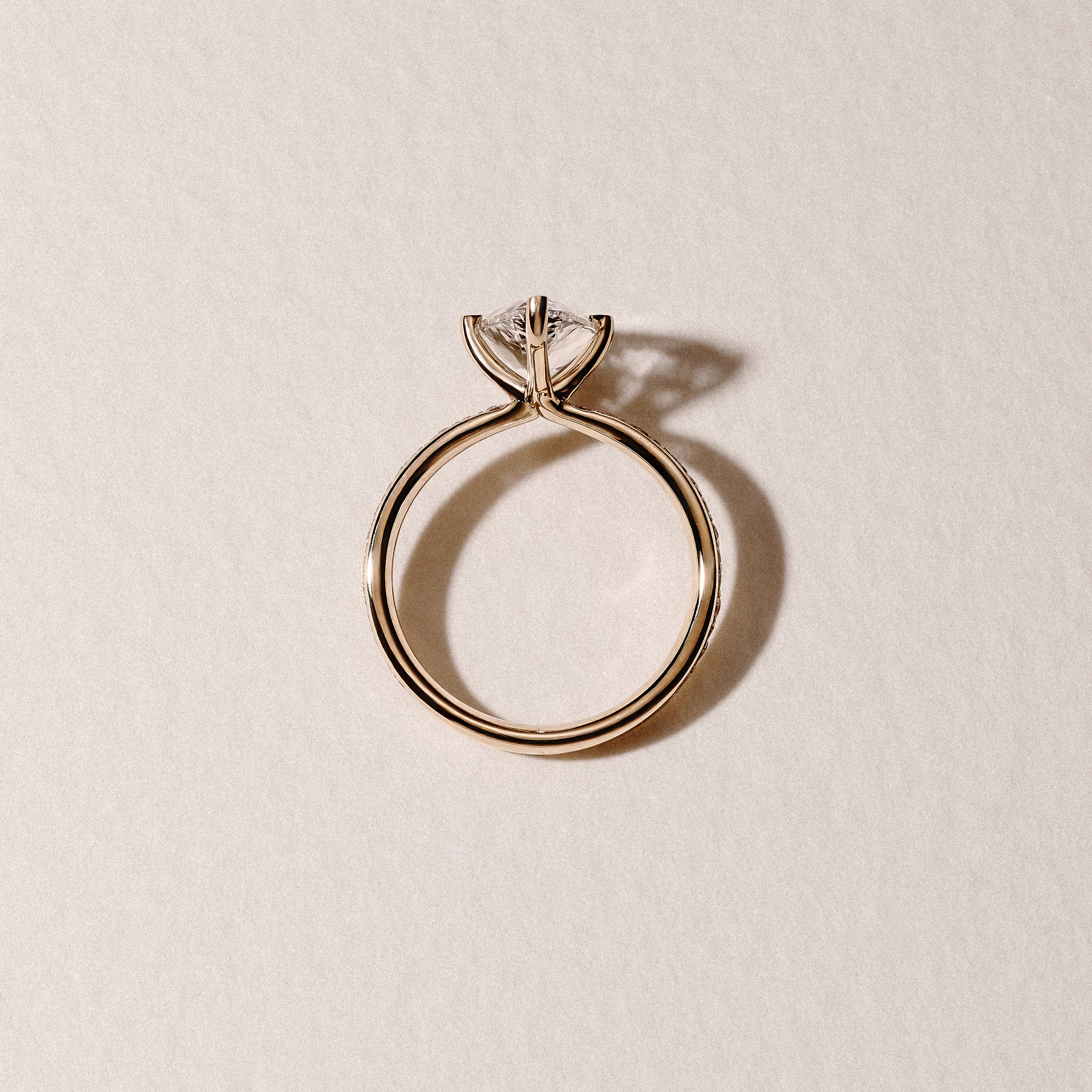 Origin Twist 2.00ct Pear Cut Lab Diamond Solitaire Engagement Ring with Side Stones in 18K Yellow Gold - Image 8