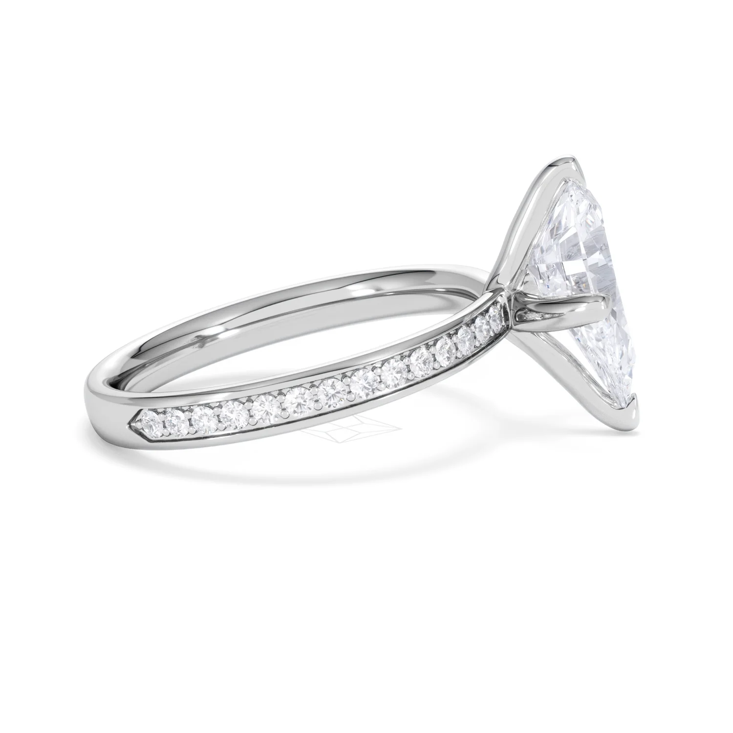 Origin Twist 2.00ct Pear Cut Lab Diamond Solitaire Engagement Ring with Side Stones in Platinum - Image 28