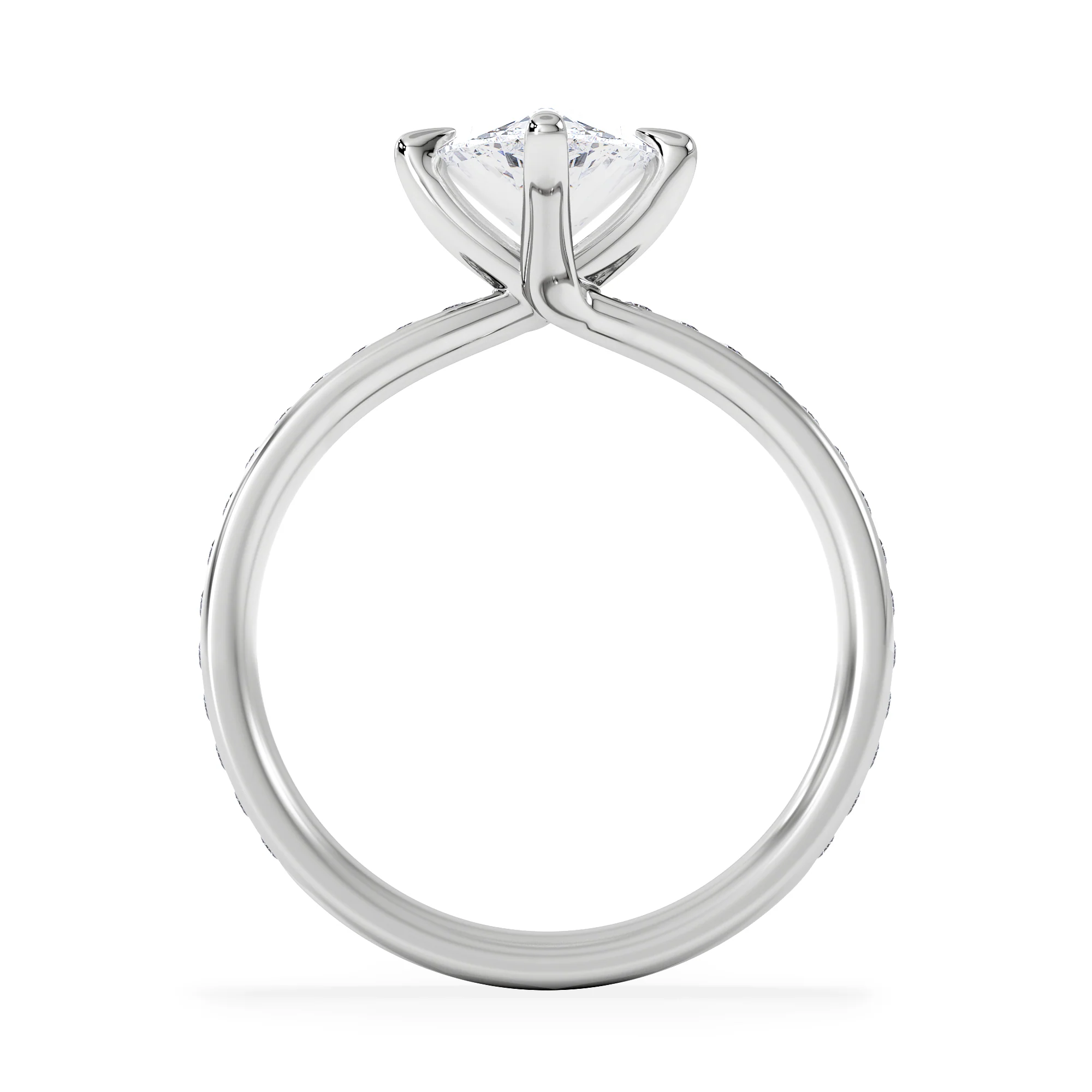 Origin Twist 2.00ct Pear Cut Lab Diamond Solitaire Engagement Ring with Side Stones in Platinum - Image 3
