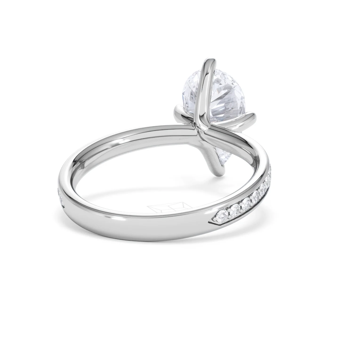 Origin Twist 2.00ct Pear Cut Lab Diamond Solitaire Engagement Ring with Side Stones in Platinum - Image 44