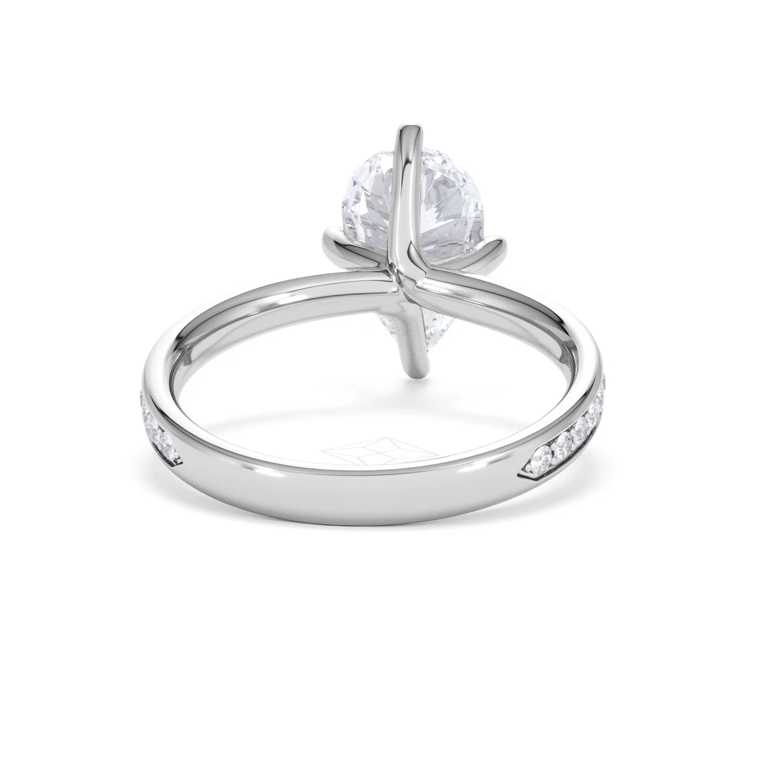 Origin Twist 2.00ct Pear Cut Lab Diamond Solitaire Engagement Ring with Side Stones in Platinum - Image 47