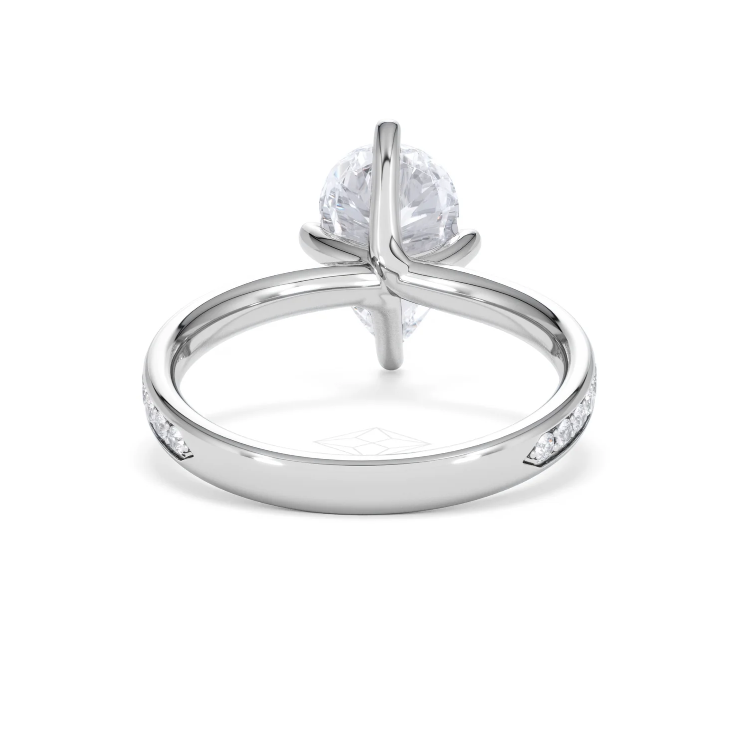 Origin Twist 2.00ct Pear Cut Lab Diamond Solitaire Engagement Ring with Side Stones in Platinum - Image 48
