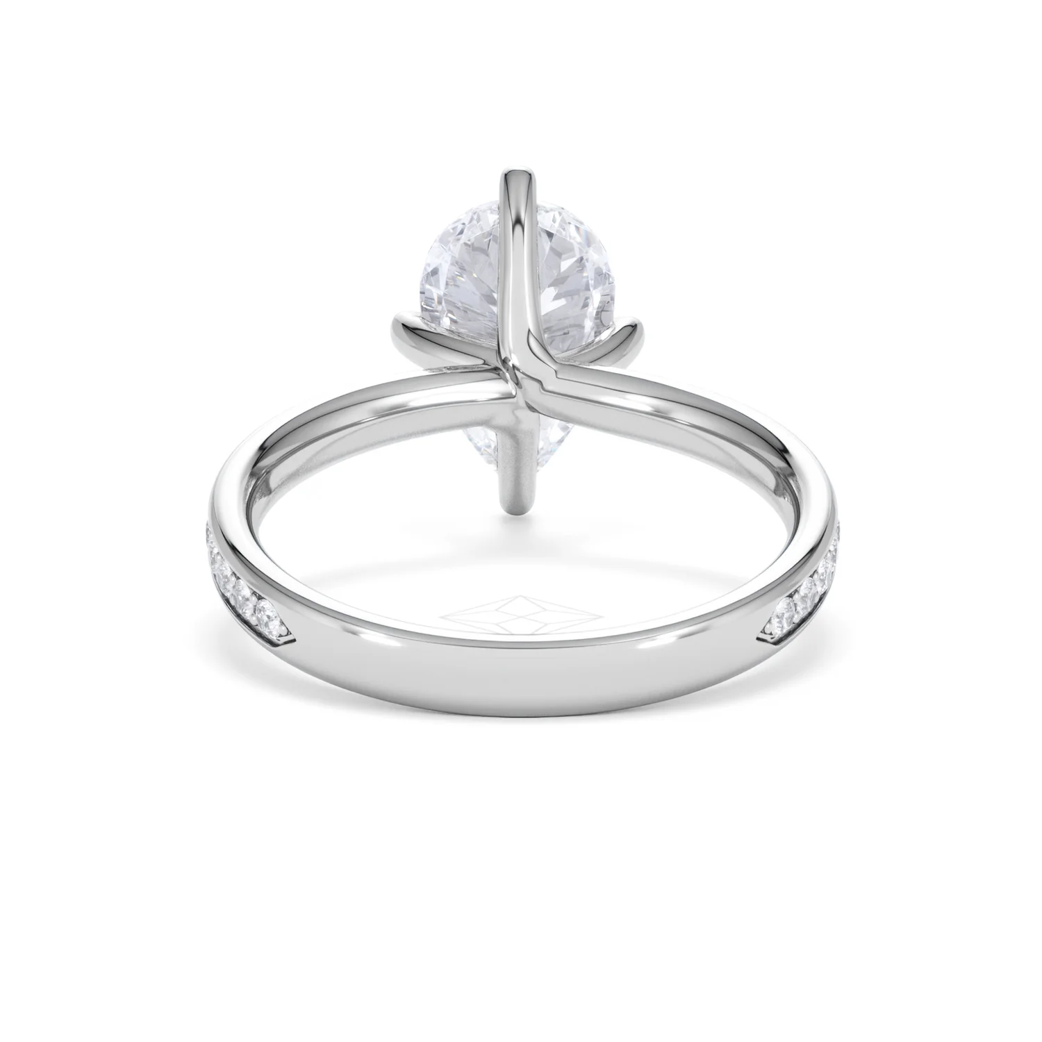 Origin Twist 2.00ct Pear Cut Lab Diamond Solitaire Engagement Ring with Side Stones in Platinum - Image 49