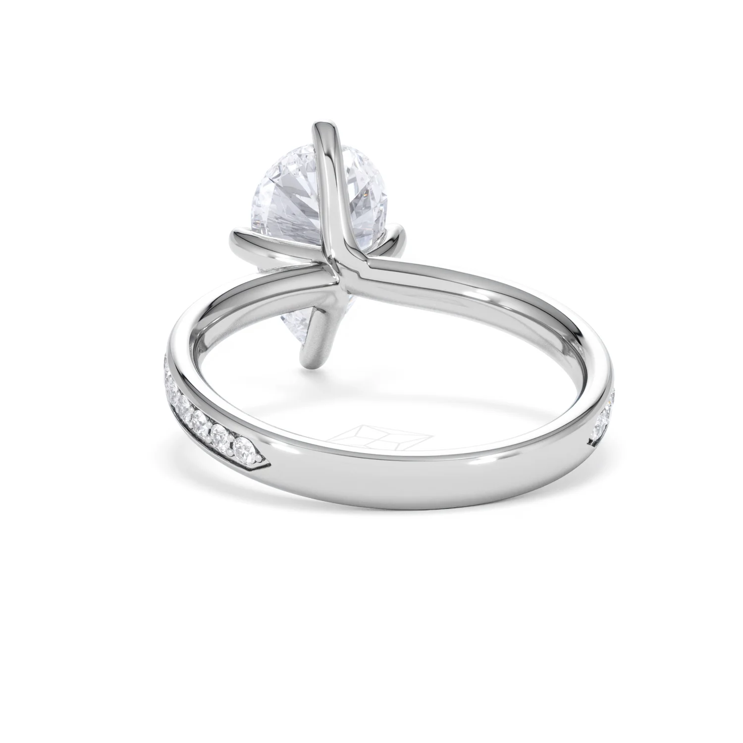 Origin Twist 2.00ct Pear Cut Lab Diamond Solitaire Engagement Ring with Side Stones in Platinum - Image 52