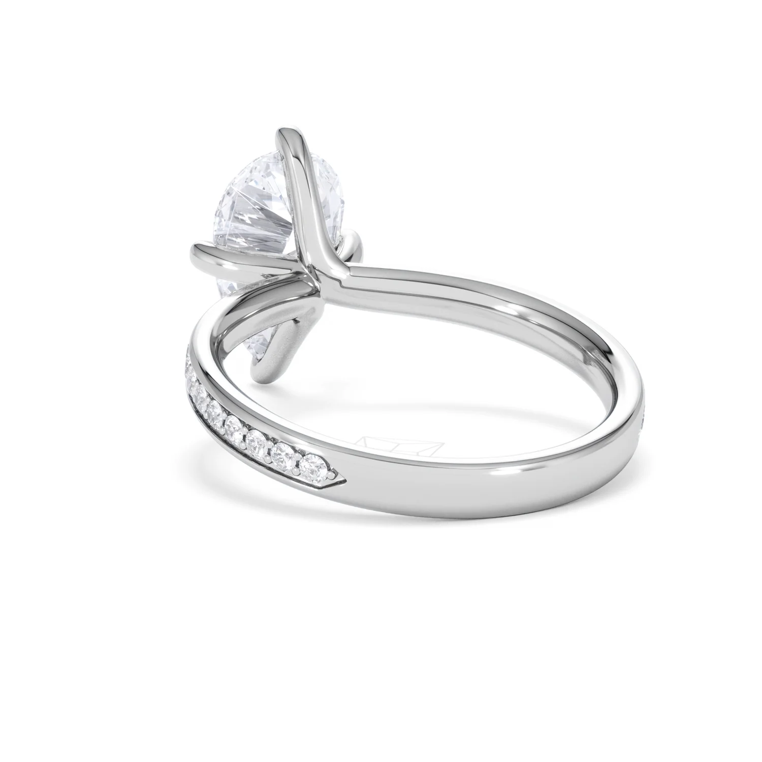 Origin Twist 2.00ct Pear Cut Lab Diamond Solitaire Engagement Ring with Side Stones in Platinum - Image 55