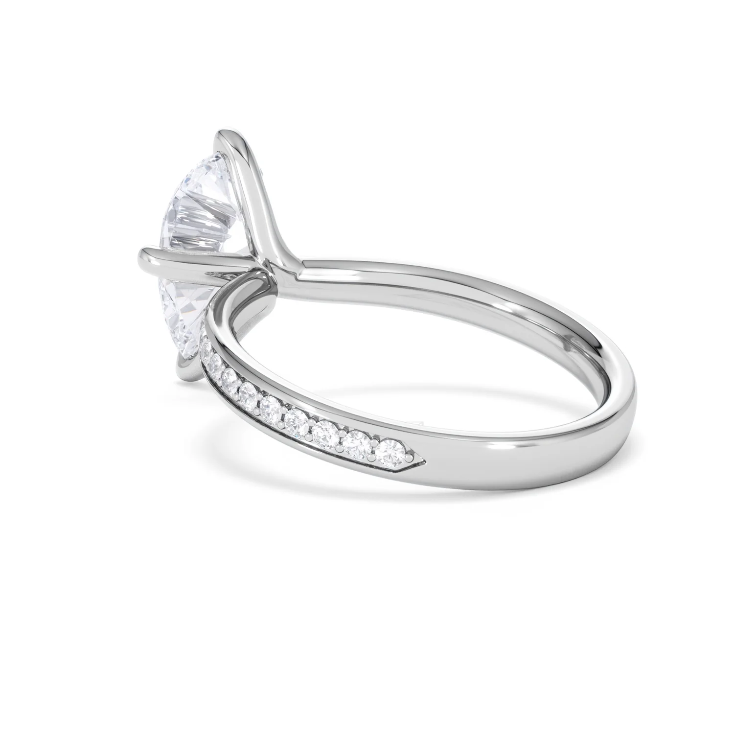 Origin Twist 2.00ct Pear Cut Lab Diamond Solitaire Engagement Ring with Side Stones in Platinum - Image 59