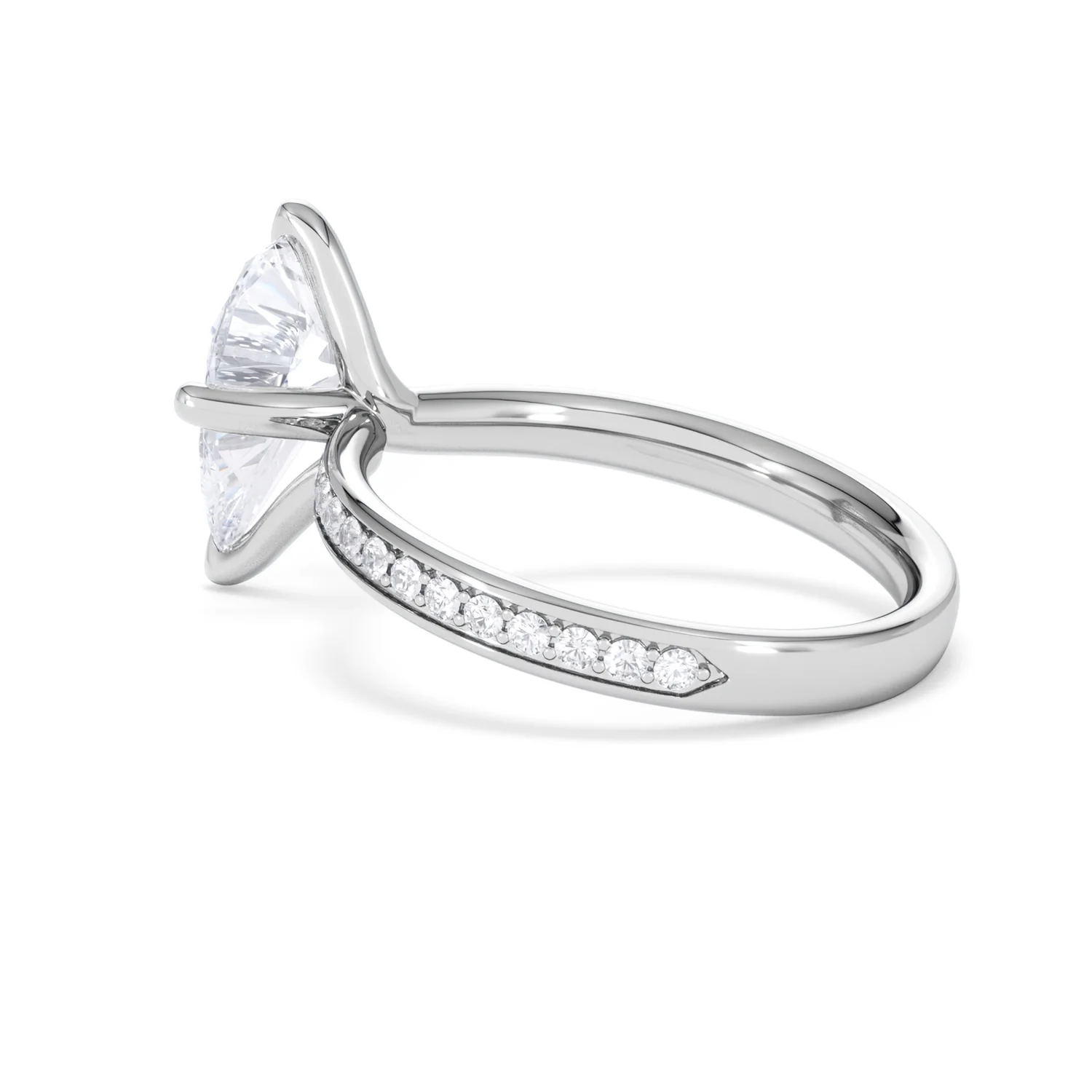 Origin Twist 2.00ct Pear Cut Lab Diamond Solitaire Engagement Ring with Side Stones in Platinum - Image 62