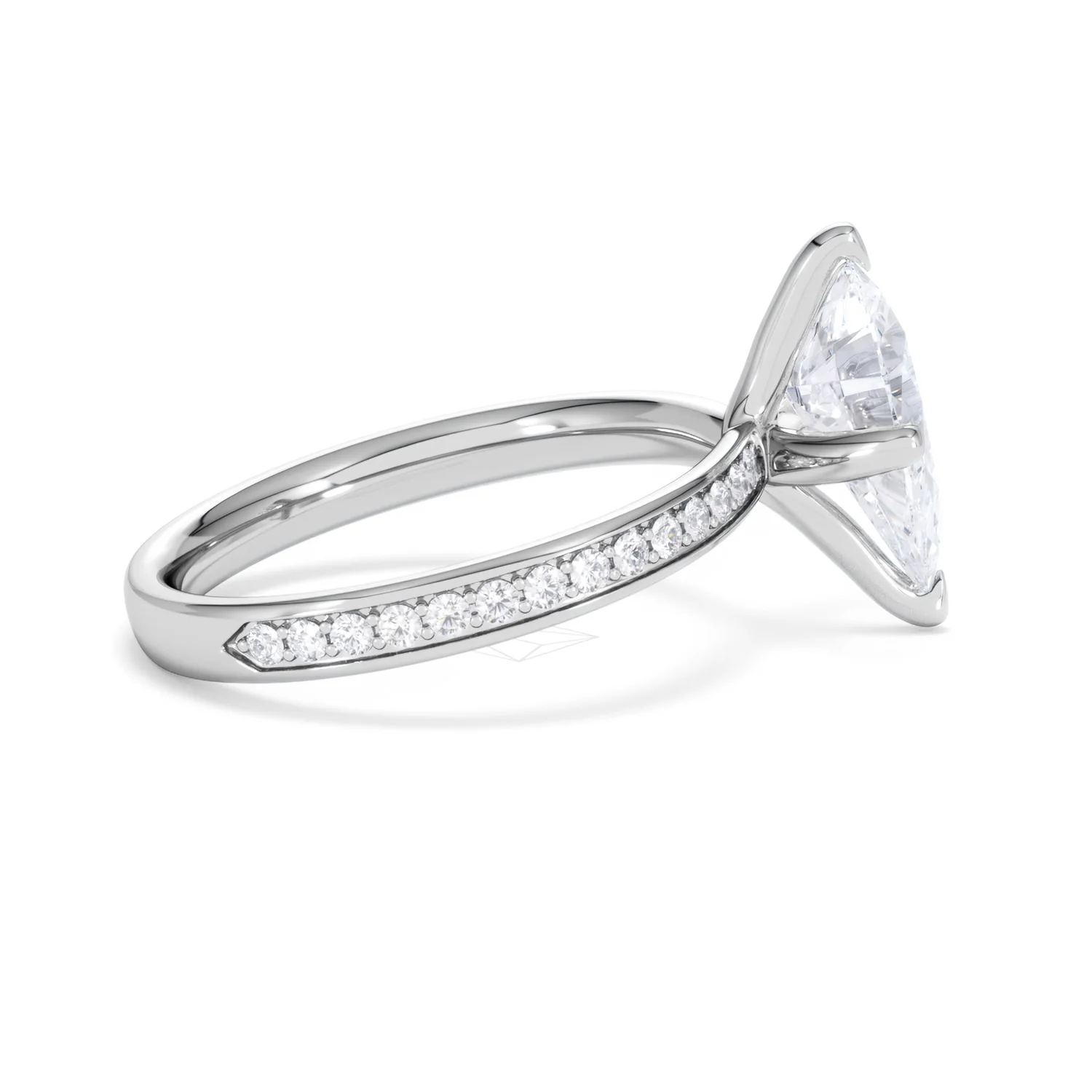 Origin Twist 2.00ct Pear Cut Lab Diamond Solitaire Engagement Ring with Side Stones in Platinum - Image 51