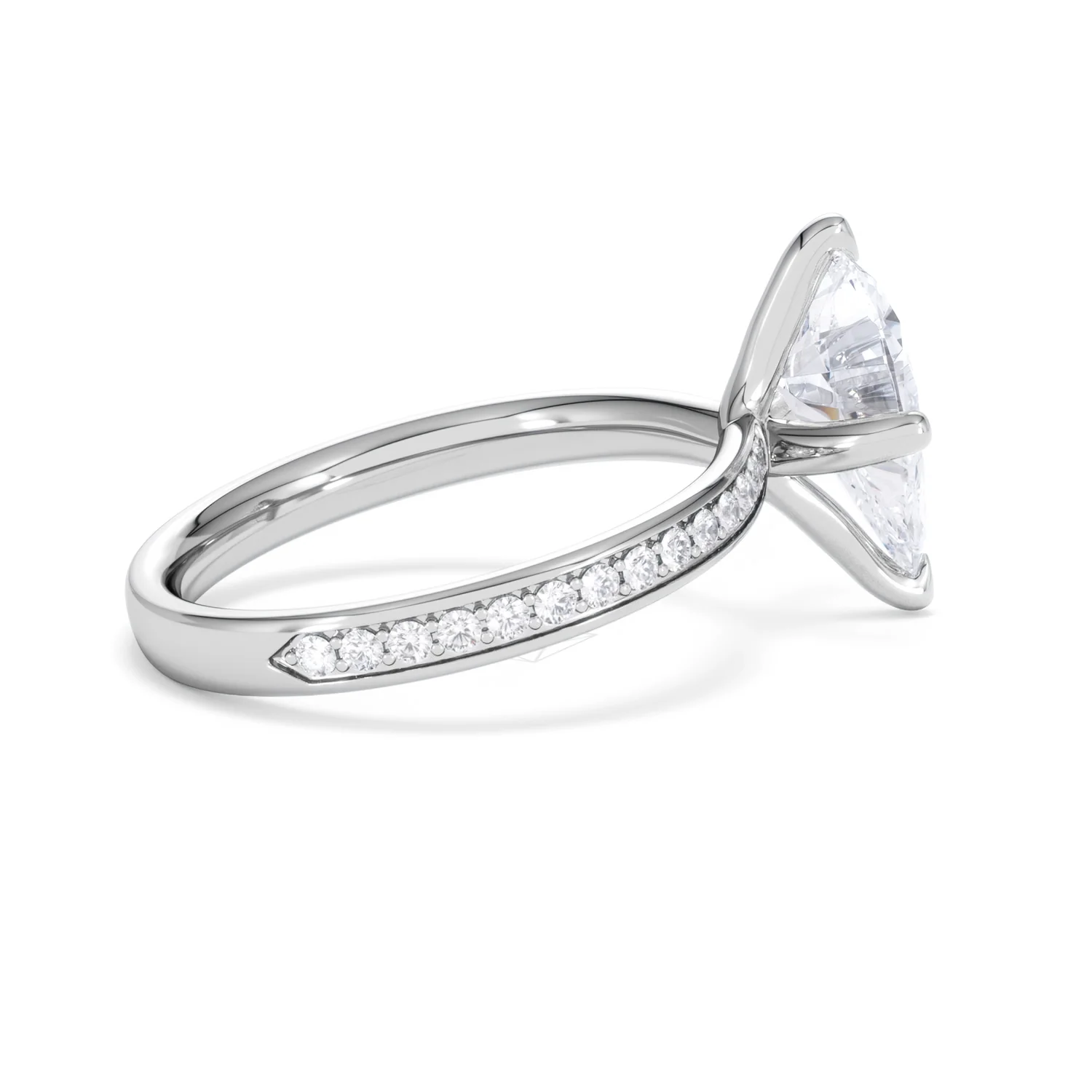 Origin Twist 2.00ct Pear Cut Lab Diamond Solitaire Engagement Ring with Side Stones in Platinum - Image 55
