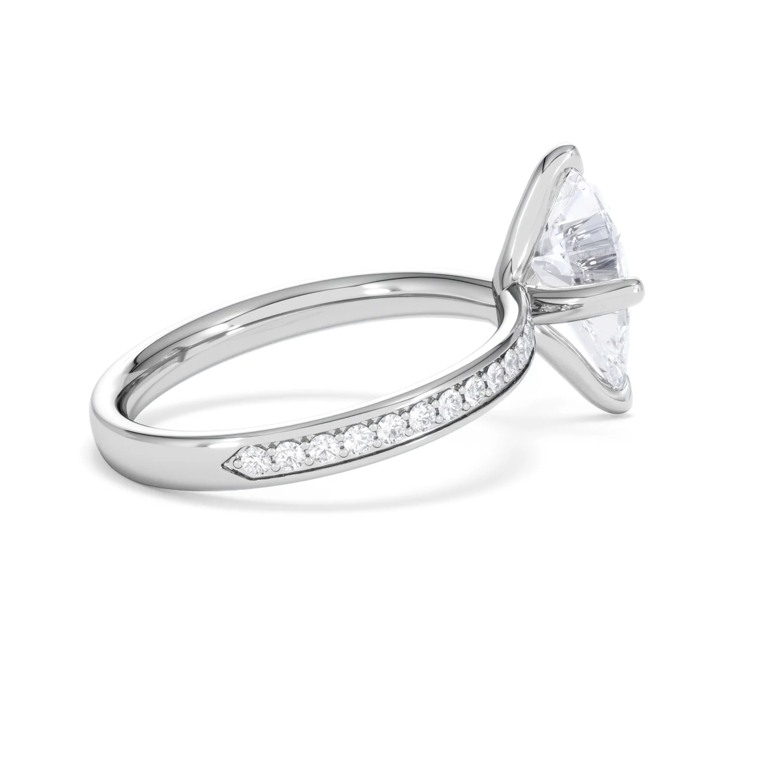 Origin Twist 2.00ct Pear Cut Lab Diamond Solitaire Engagement Ring with Side Stones in Platinum - Image 58