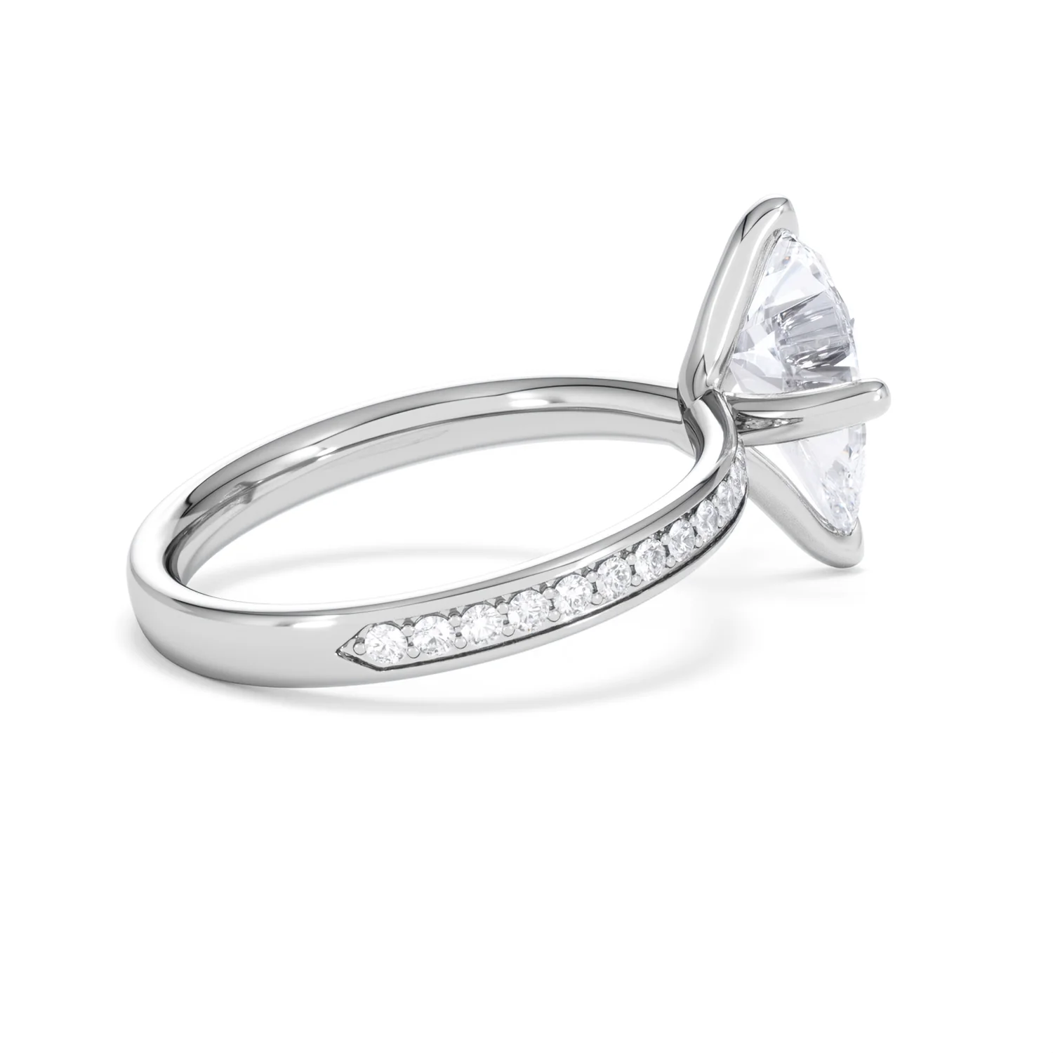 Origin Twist 2.00ct Pear Cut Lab Diamond Solitaire Engagement Ring with Side Stones in Platinum - Image 61