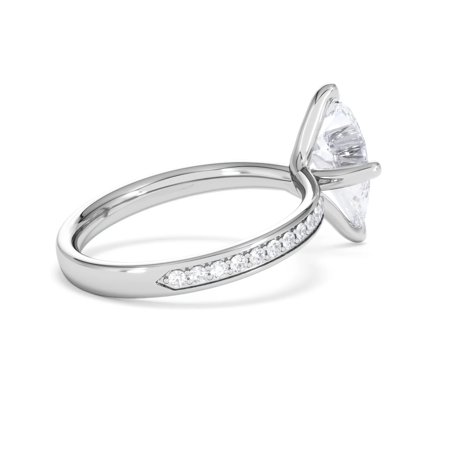 Origin Twist 2.00ct Pear Cut Lab Diamond Solitaire Engagement Ring with Side Stones in Platinum - Image 62