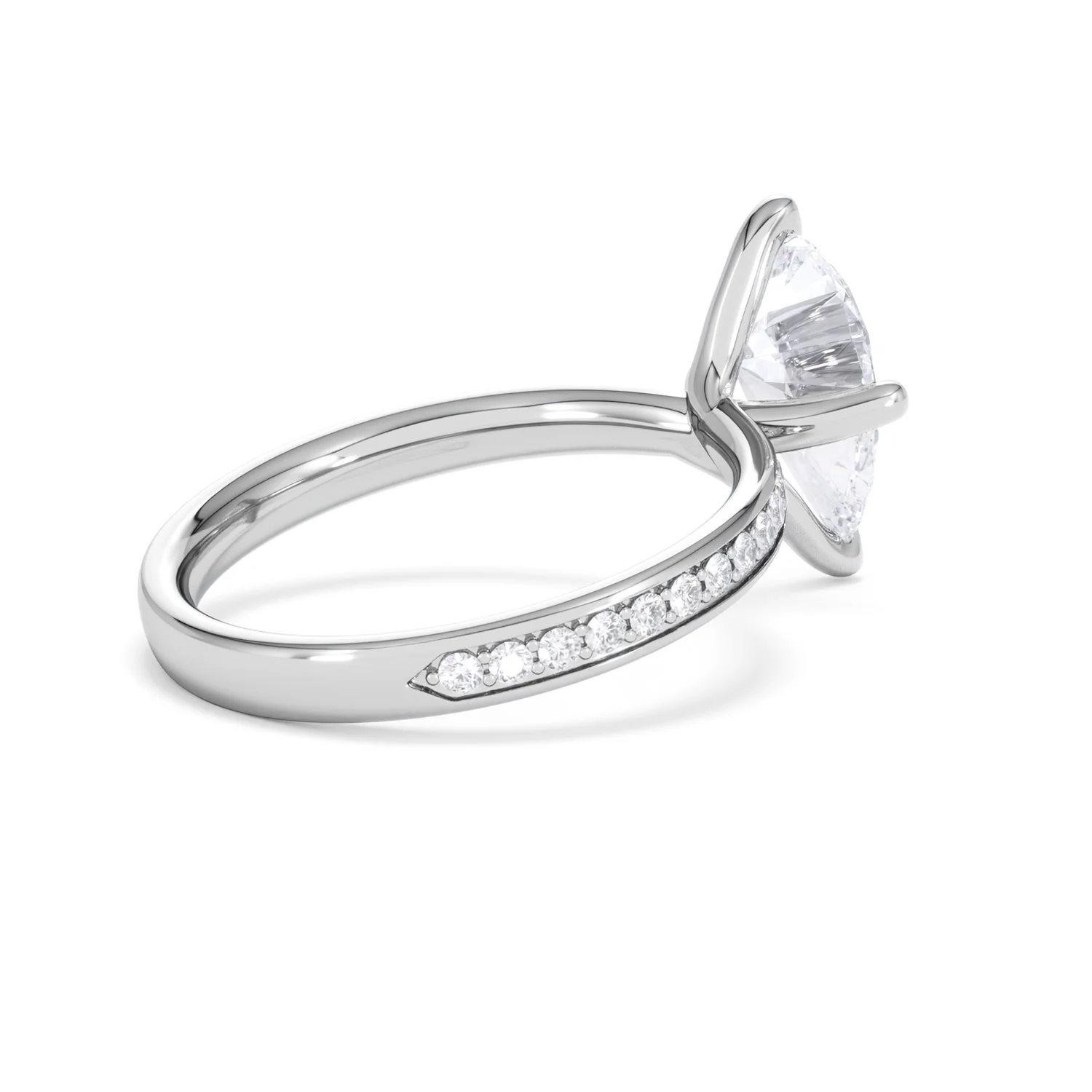 Origin Twist 2.00ct Pear Cut Lab Diamond Solitaire Engagement Ring with Side Stones in Platinum - Image 64