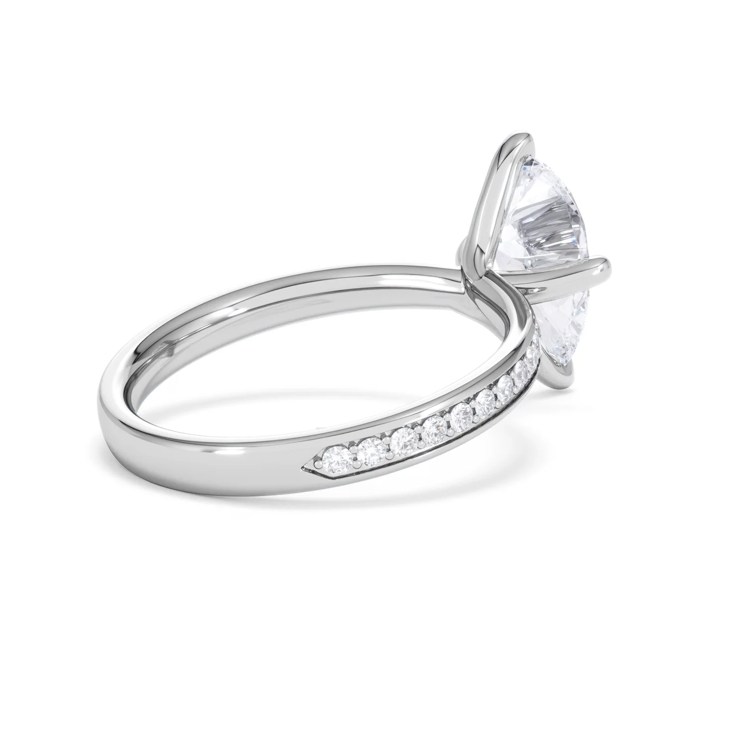 Origin Twist 2.00ct Pear Cut Lab Diamond Solitaire Engagement Ring with Side Stones in Platinum - Image 66