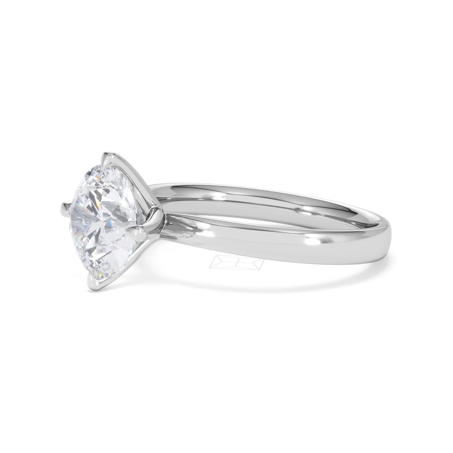Origin Twist 2.00ct Round Cut Lab Diamond Solitaire Engagement Ring in 18K White Gold - Image 75